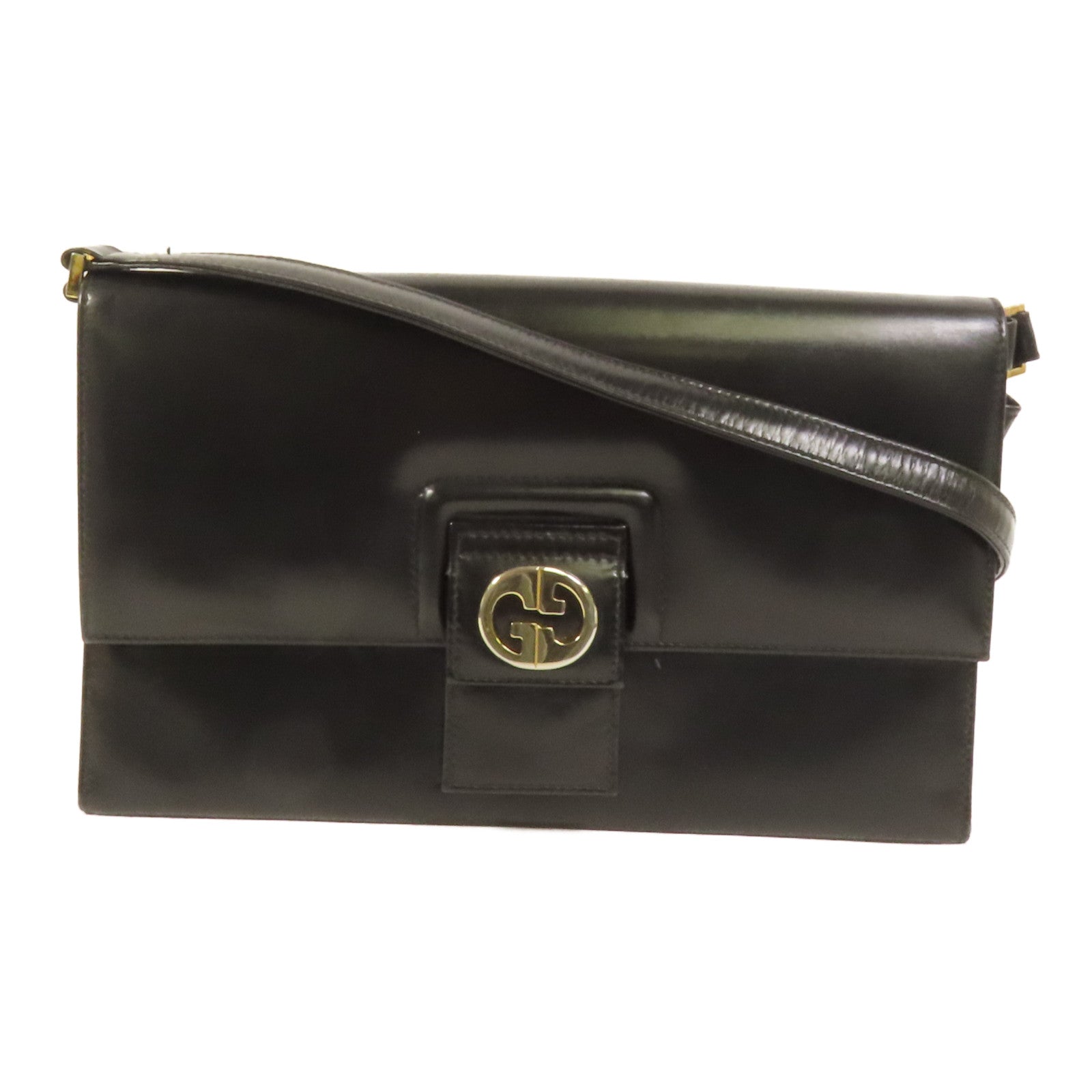 GUCCI 【激減優惠】牛皮皮革Vintage Clutch Bag金扣肩背袋