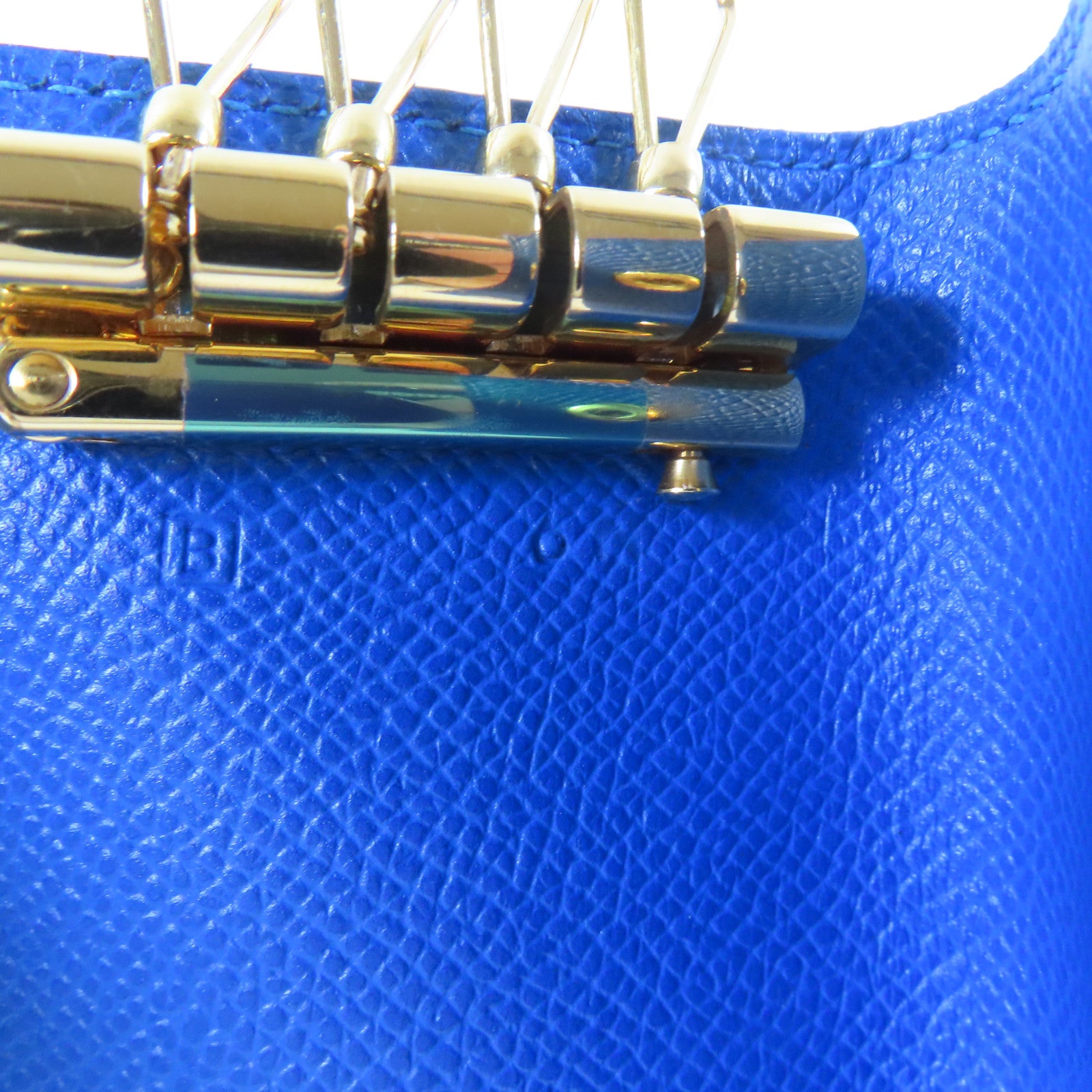 HERMES Veau Epsom皮革Key Case金扣鎖匙包藍色