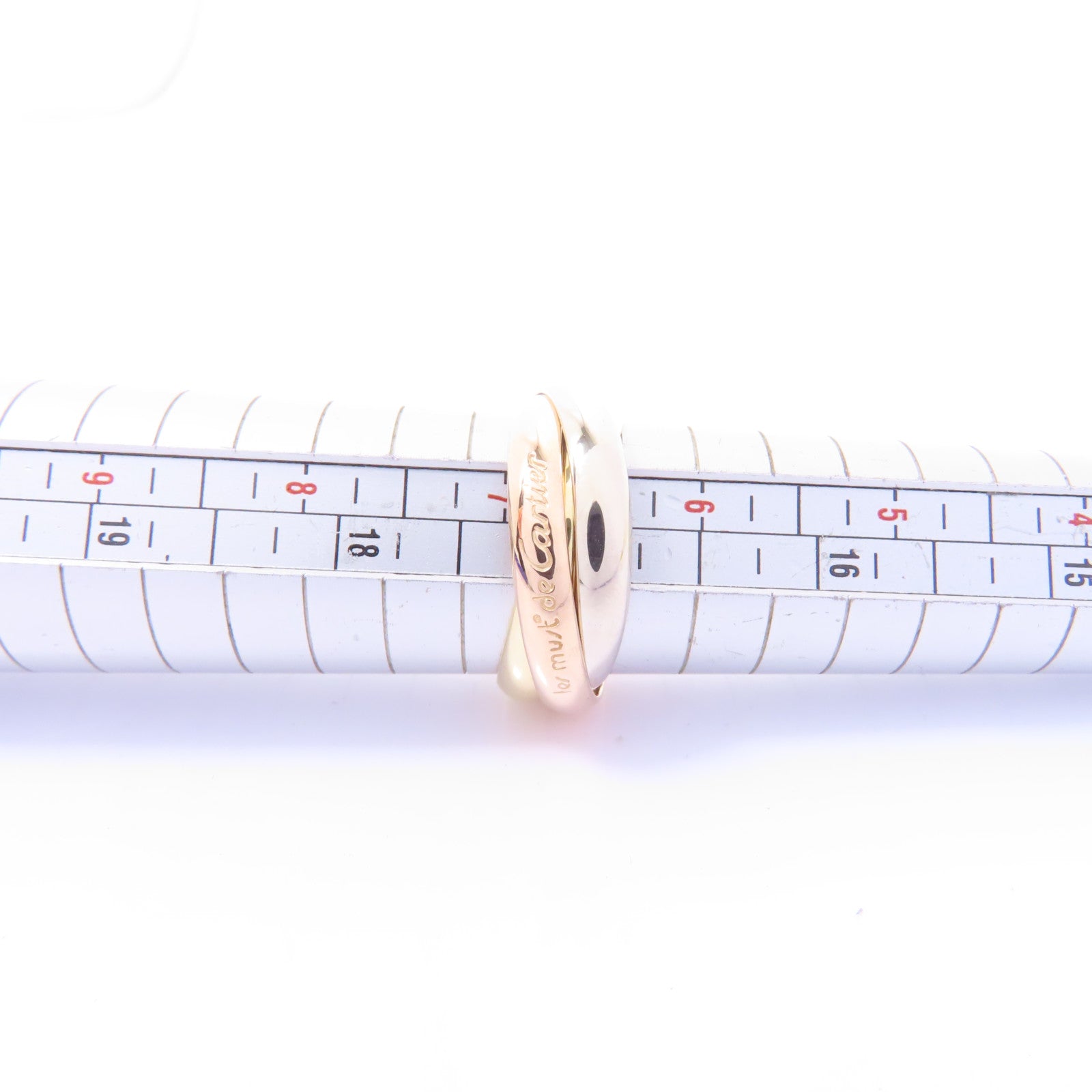 CARTIER 18K黃金/白金/玫瑰金Trinity Ring戒指Cartier#54/US#6.75