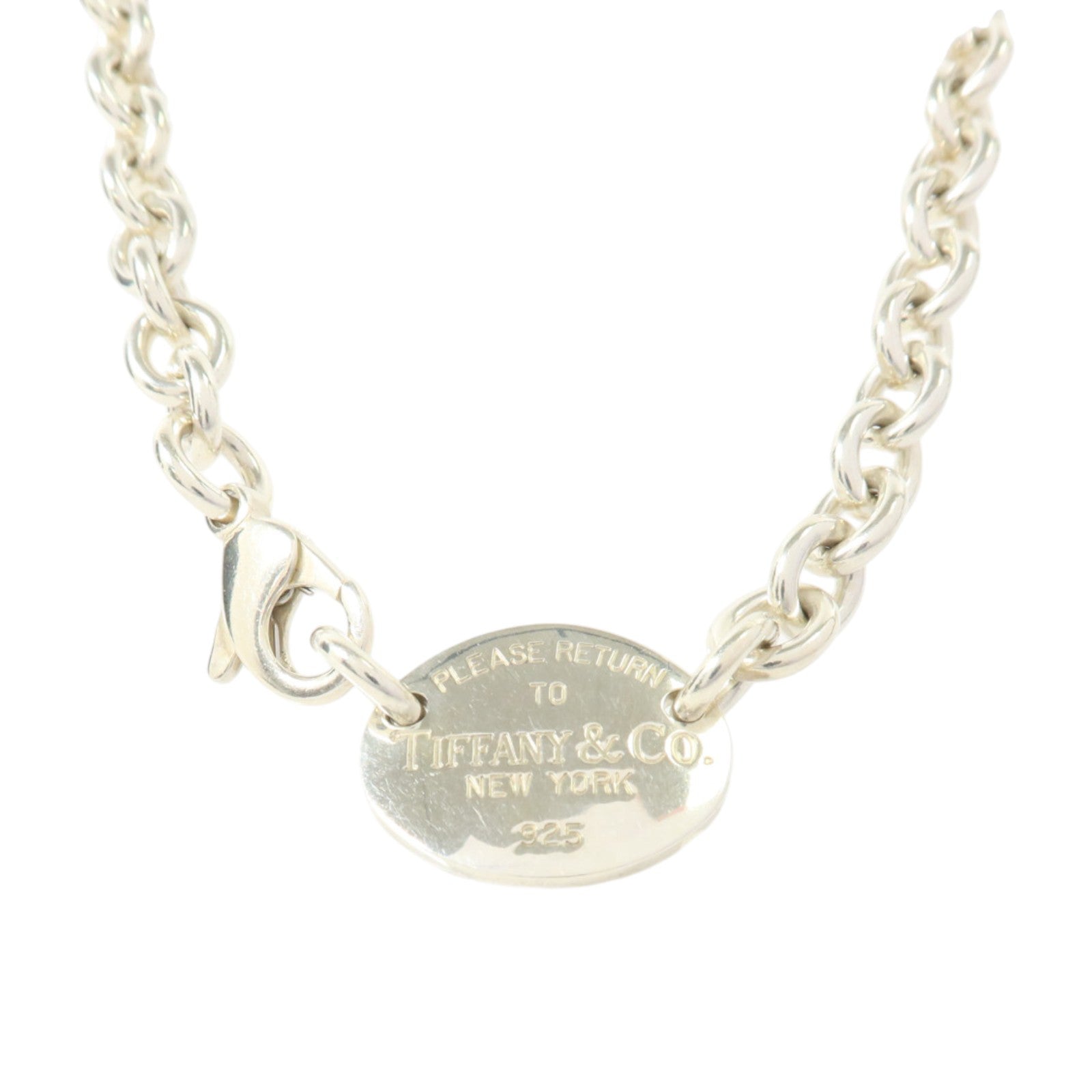 TIFFANY＆CO 925純銀Return to Oval Tag項鏈