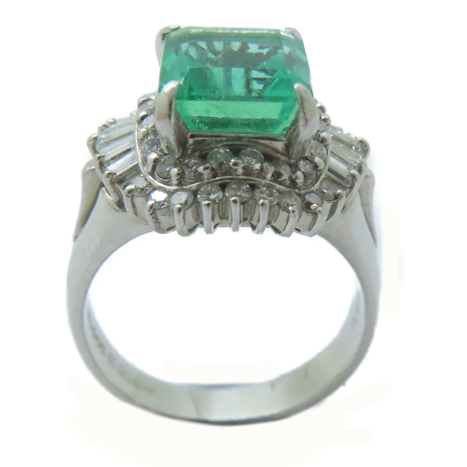 JEWELRY 【激減優惠】PT900鉑金Emerald Ring 2.84ct綠寶石/0.66ct鑽石戒指US#5.75
