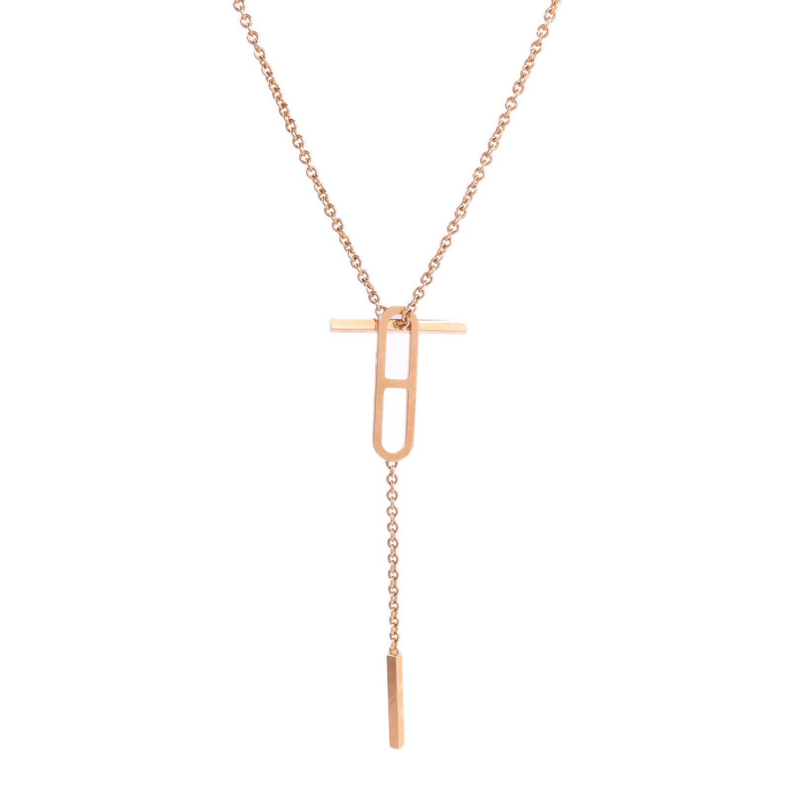 HERMES 18K玫瑰金Chaine d'ancre Necklace項鍊