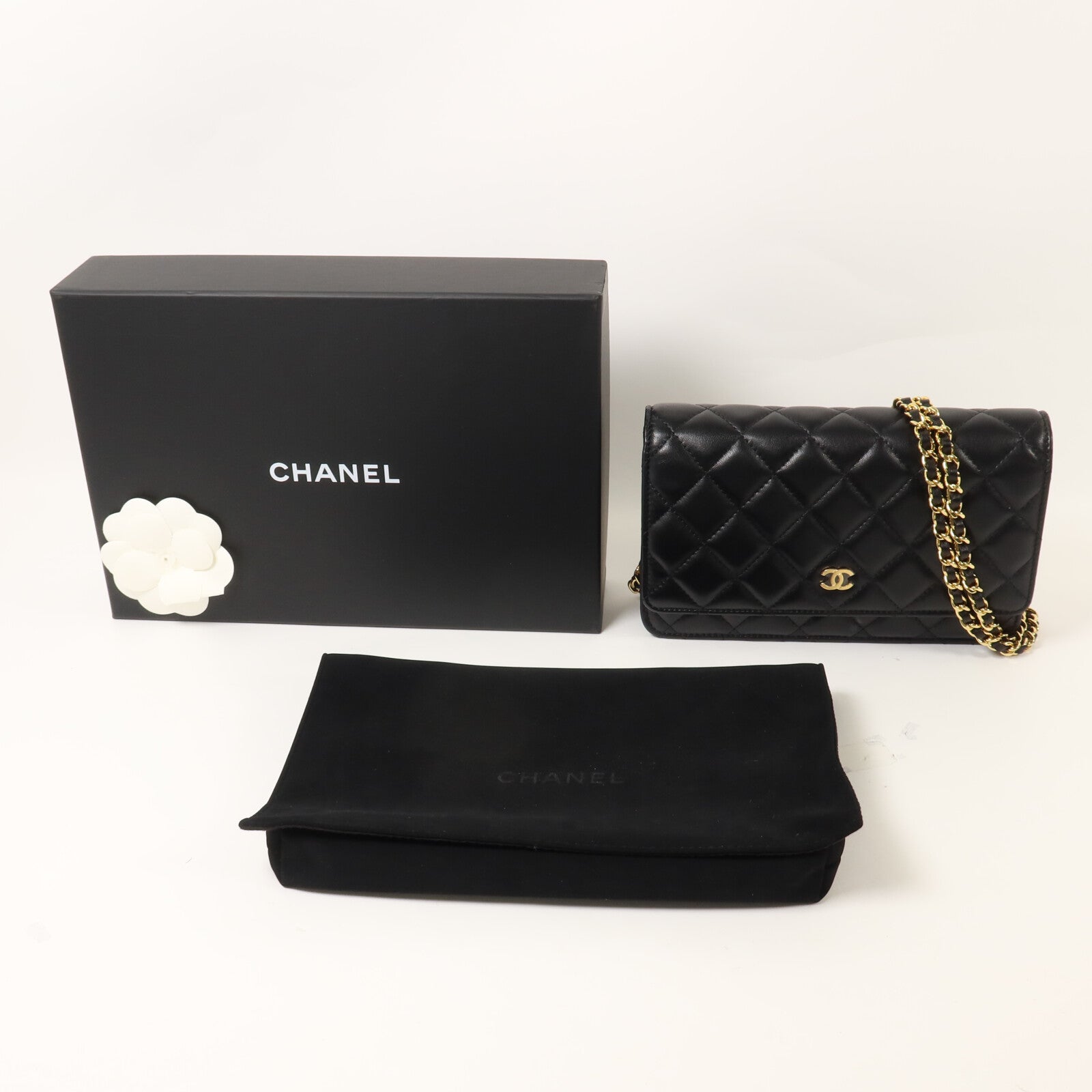 CHANEL 羊皮皮革WOC Wallet On Chain鏈帶肩背袋