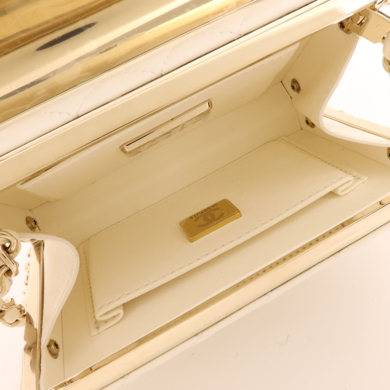 CHANEL 羊皮皮革Evening Bag金扣鏈帶肩背袋