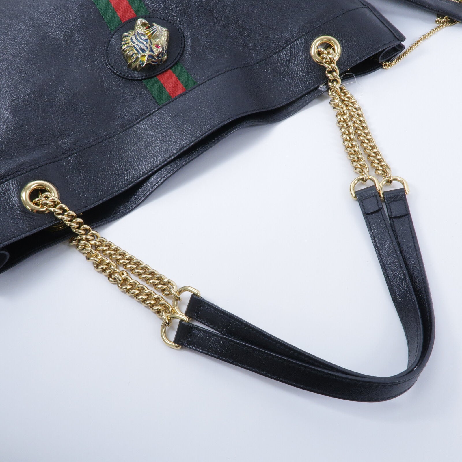 GUCCI 牛皮皮革Rajah Tote鏈帶手挽袋