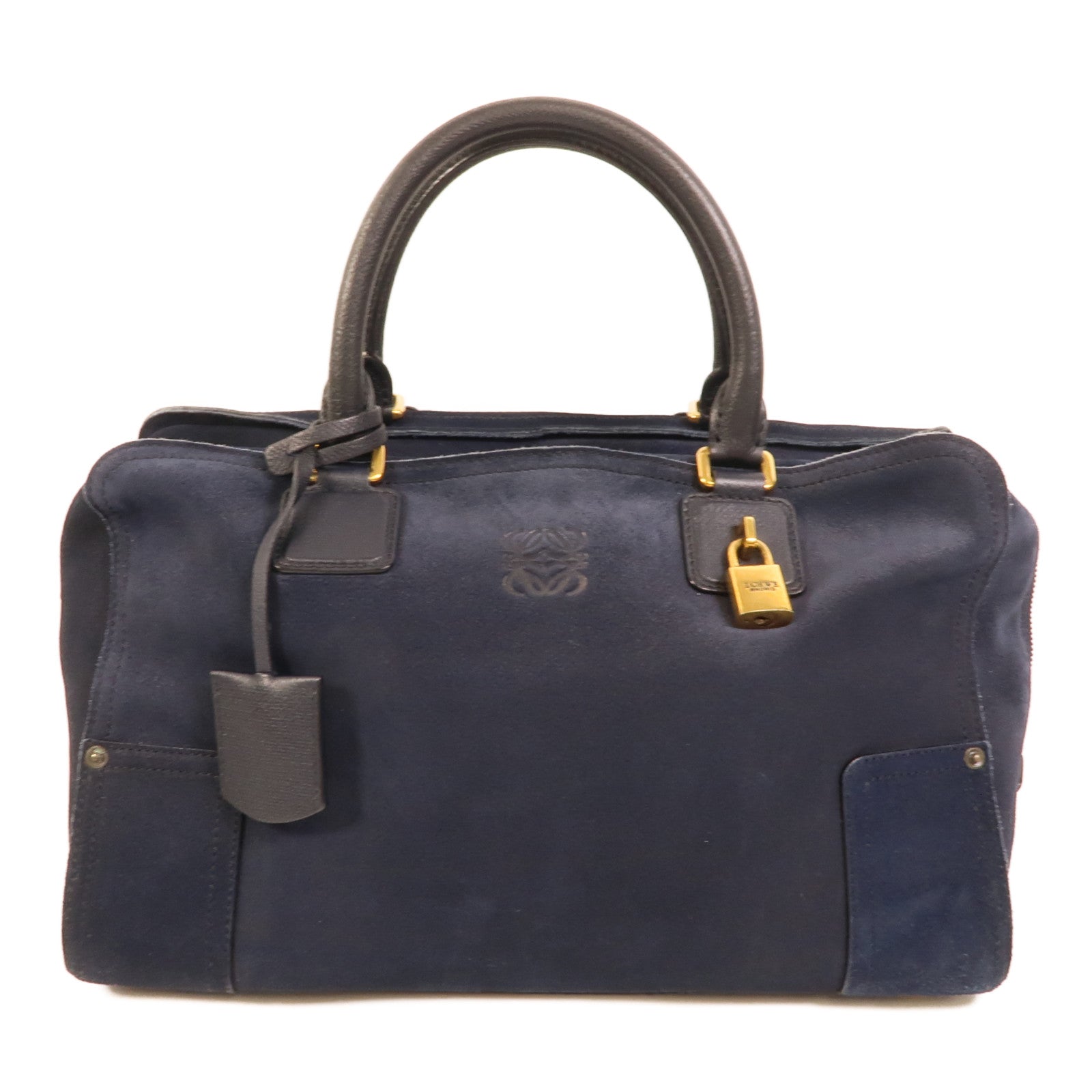 LOEWE 麂皮皮革Amazona手挽袋