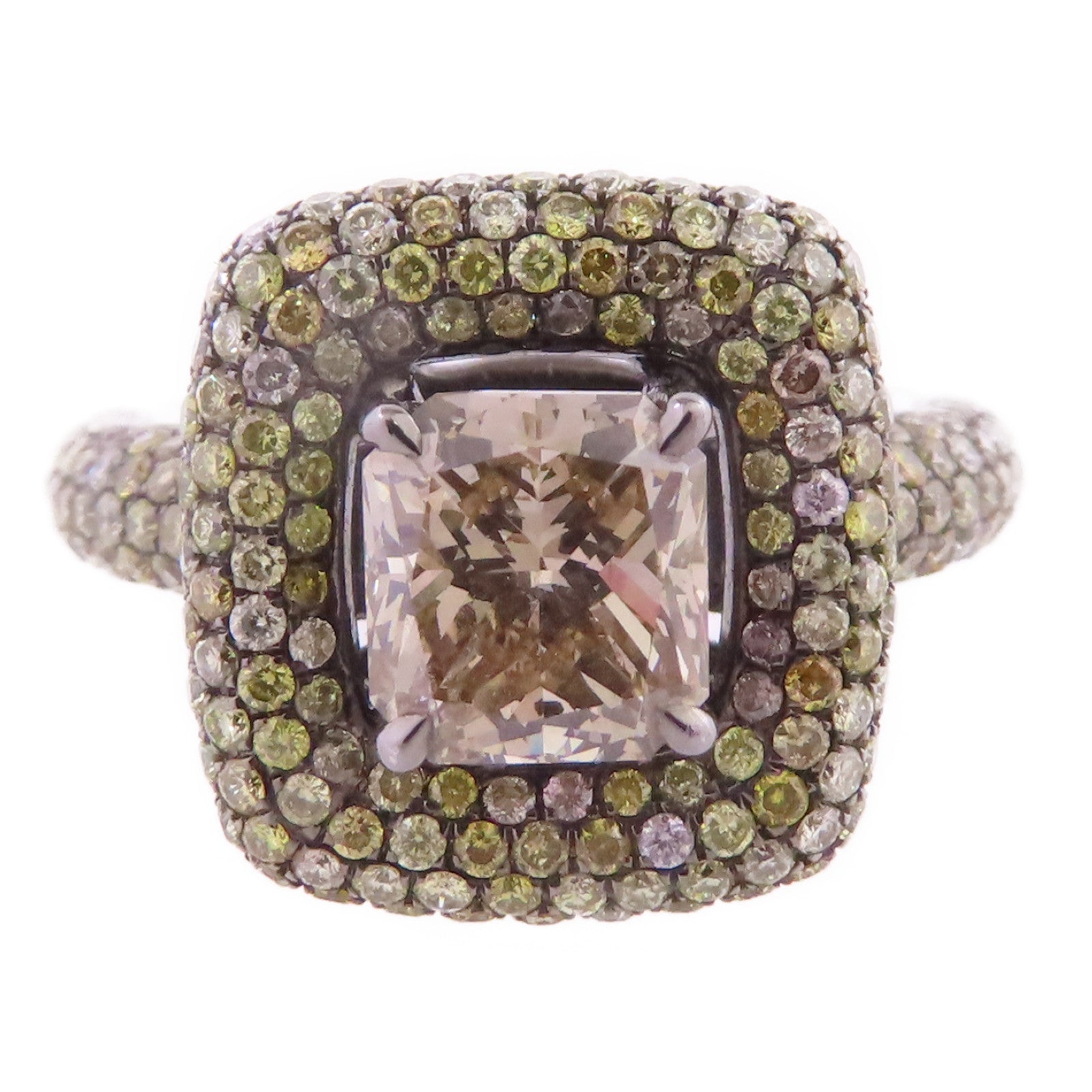 JEWELRY 【激減優惠】18K白金/黃鑽石Brown Diamond Ring戒指US#5.25
