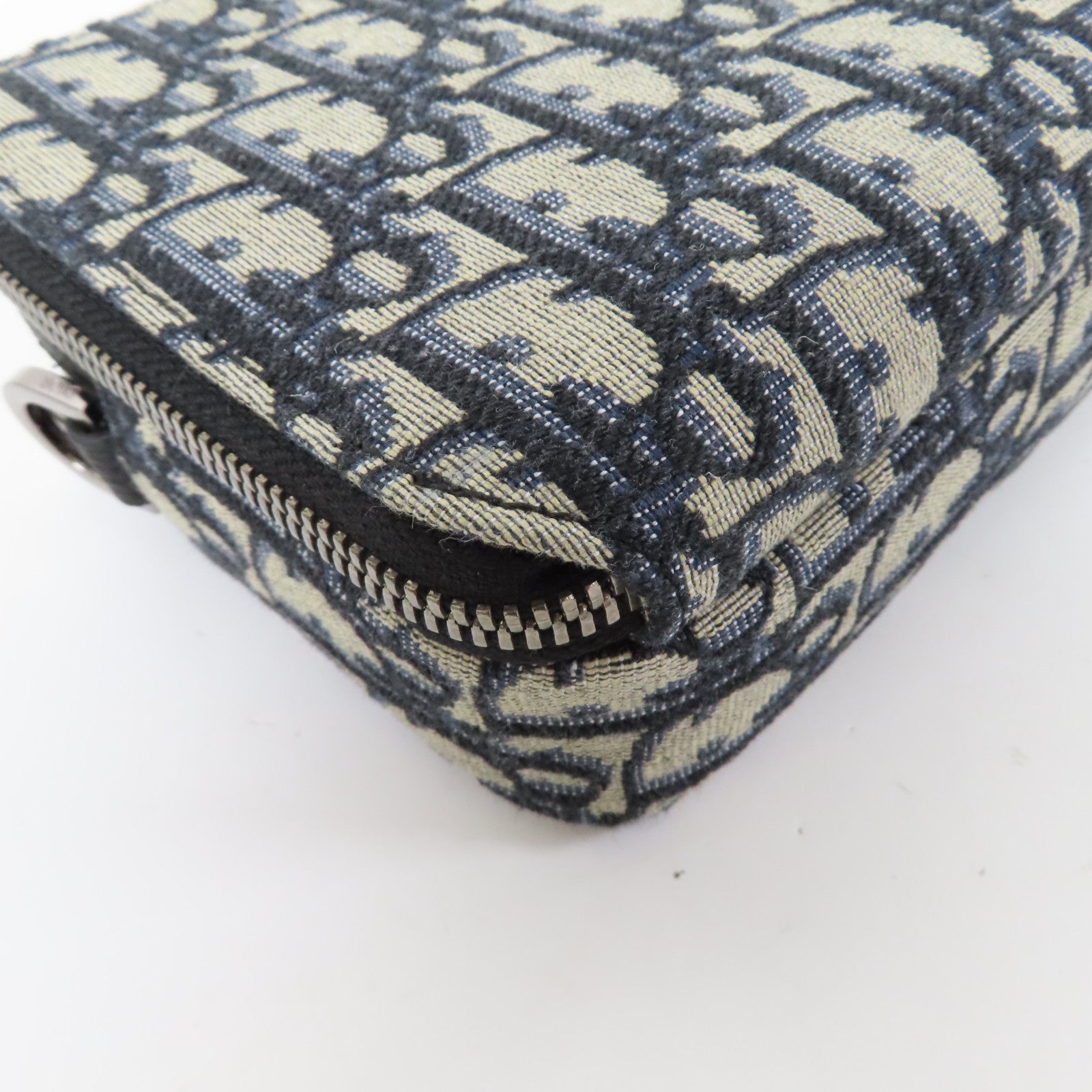 Dior 帆布Oblique Camera Bag銀扣肩背袋藍色