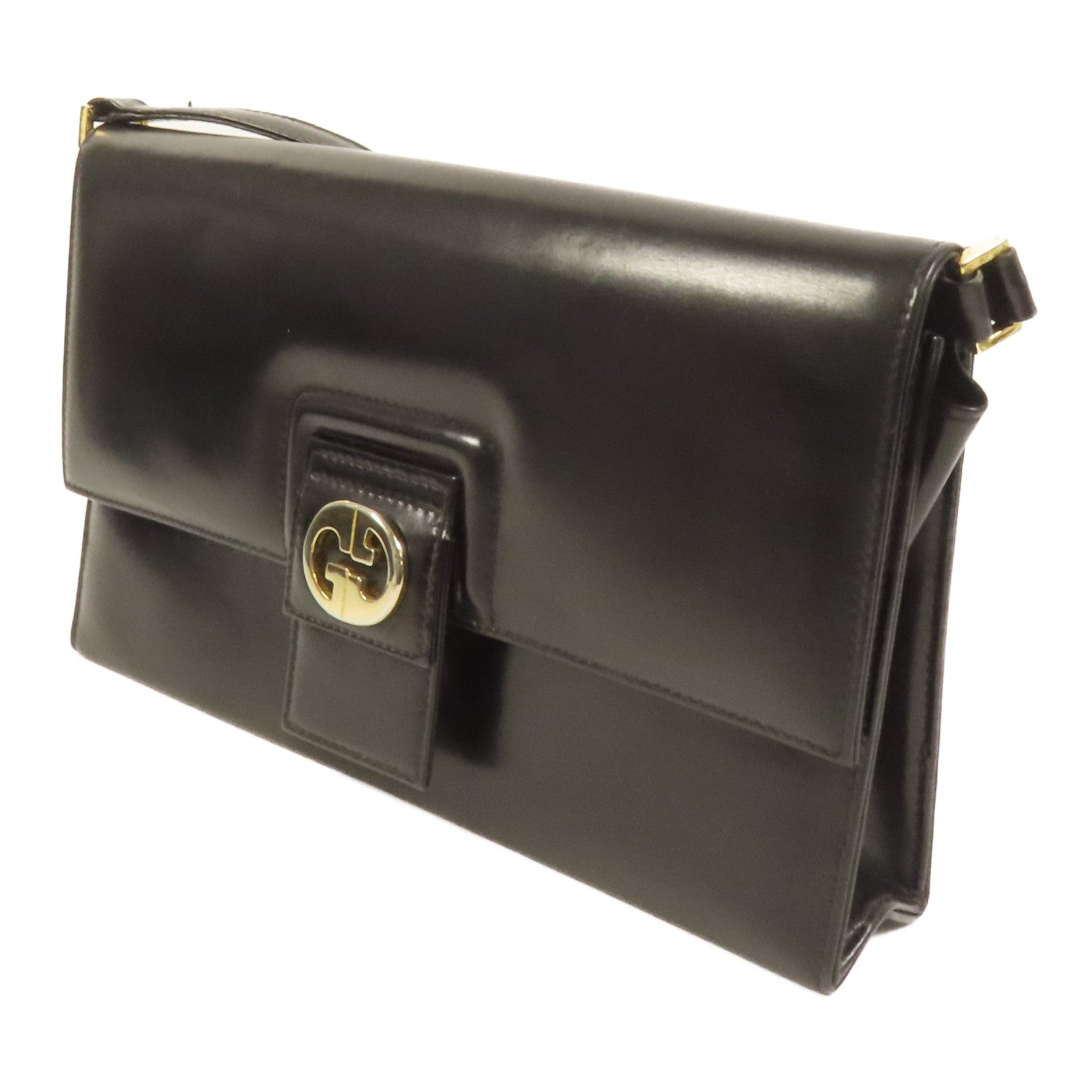 GUCCI 【激減優惠】牛皮皮革Vintage Clutch Bag金扣肩背袋