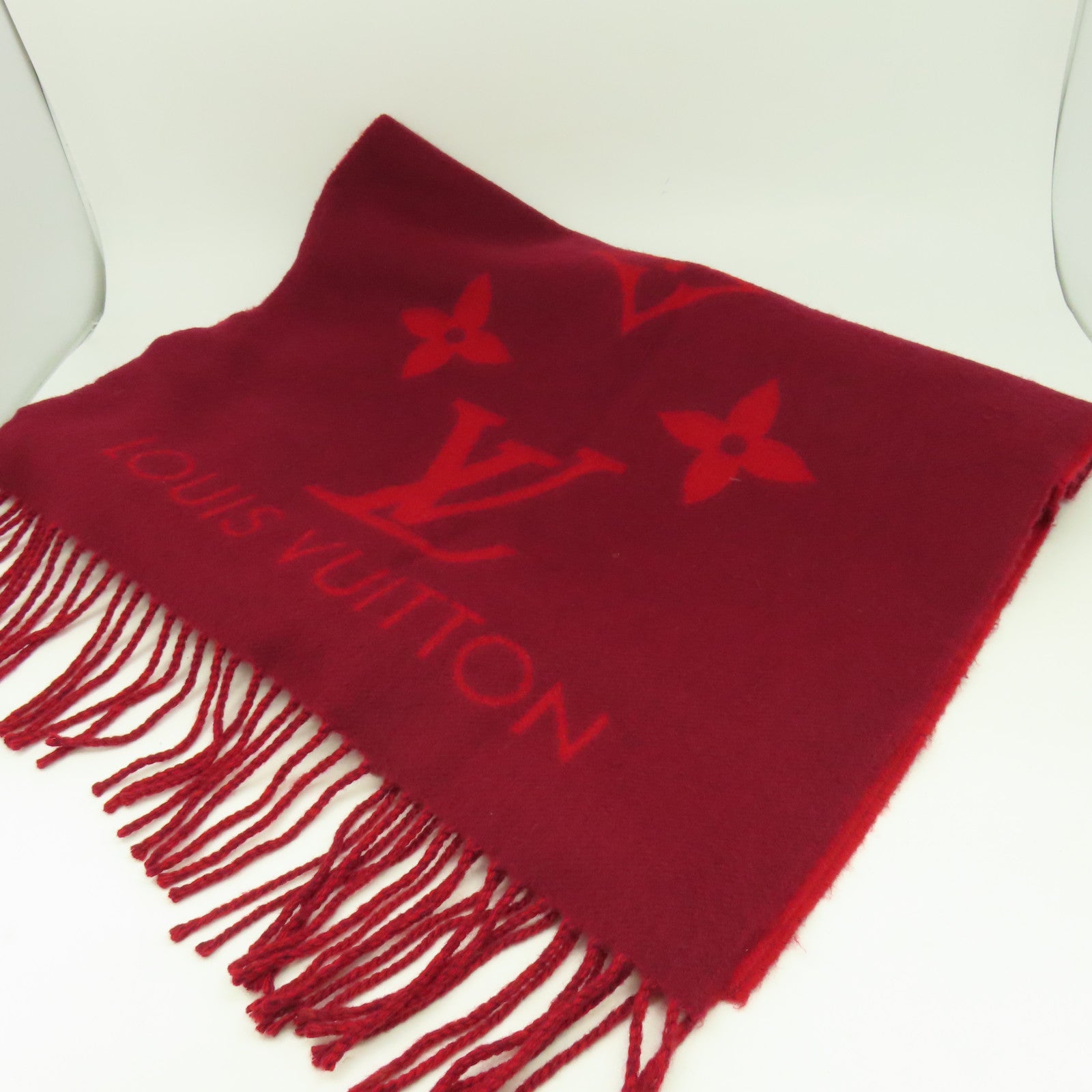 LOUIS VUITTON 【激減優惠】羊絨Reykjavik Scarf圍巾酒紅色