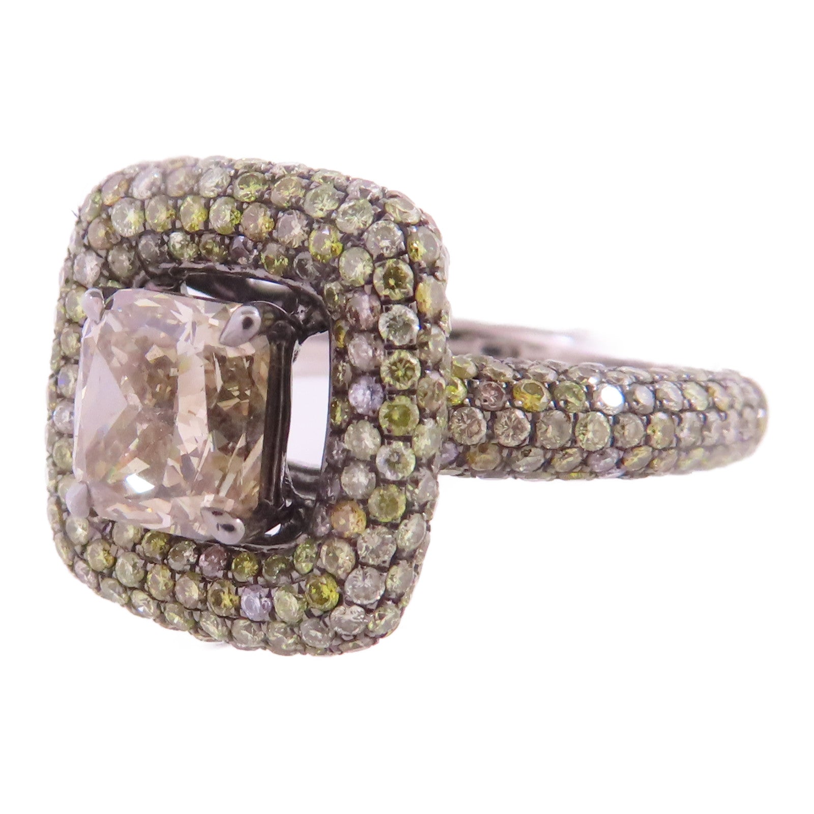 JEWELRY 【激減優惠】18K白金/黃鑽石Brown Diamond Ring戒指US#5.25