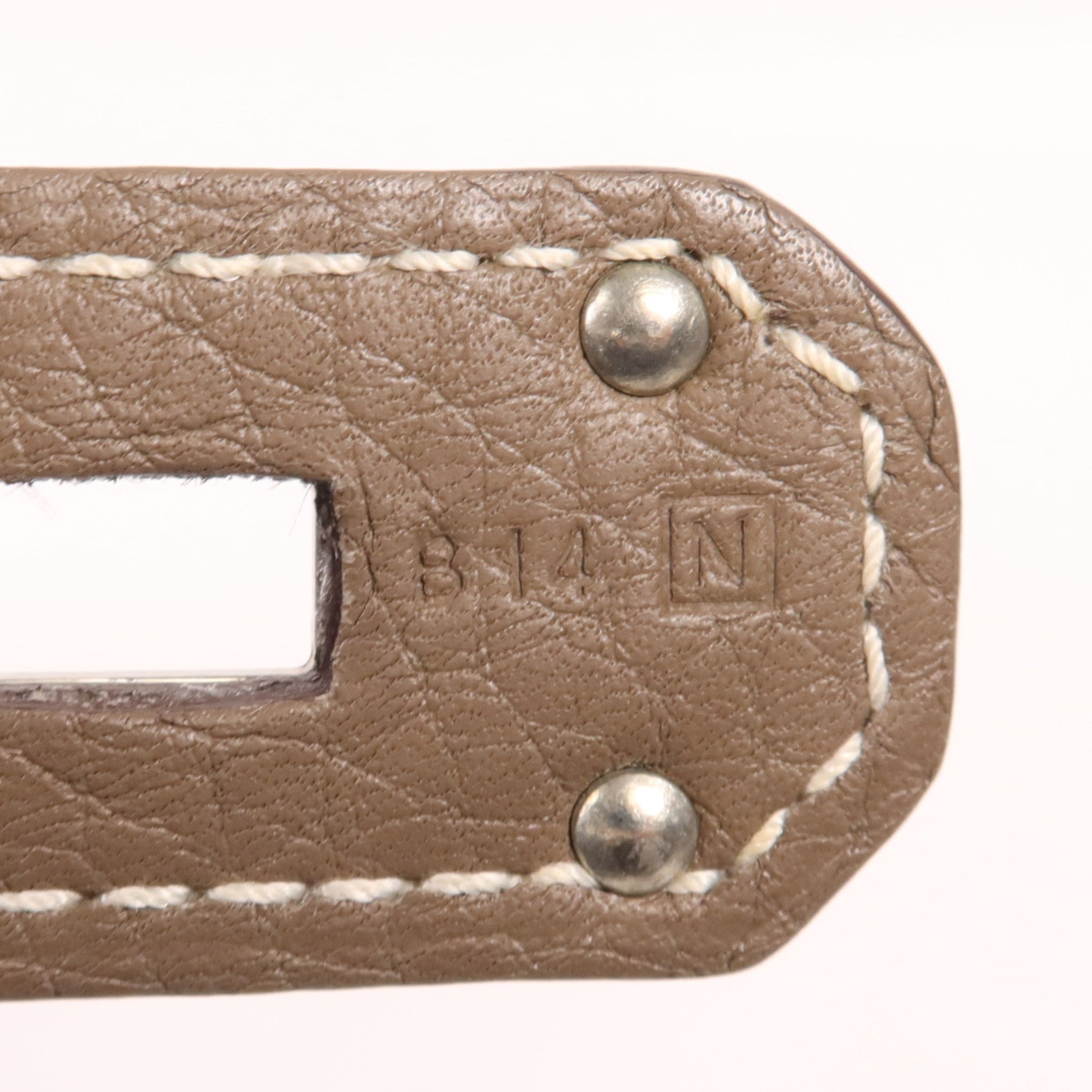 HERMES Clemence皮革Jypsiere 37銀扣肩背袋Etoupe