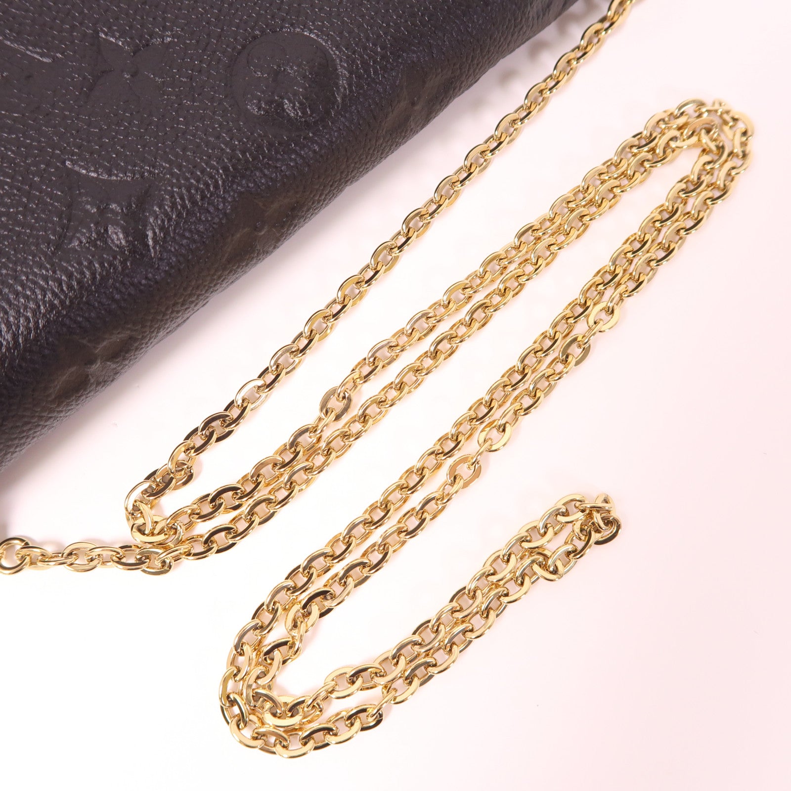 LOUIS VUITTON Monogram Empreinte Felicie Pochette 金扣鏈帶肩背袋