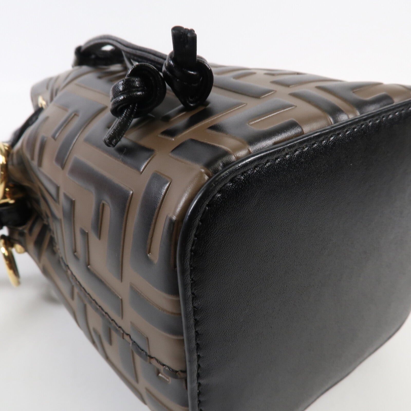 FENDI 牛皮皮革Mini Mon Tresor金扣手挽肩背兩用袋