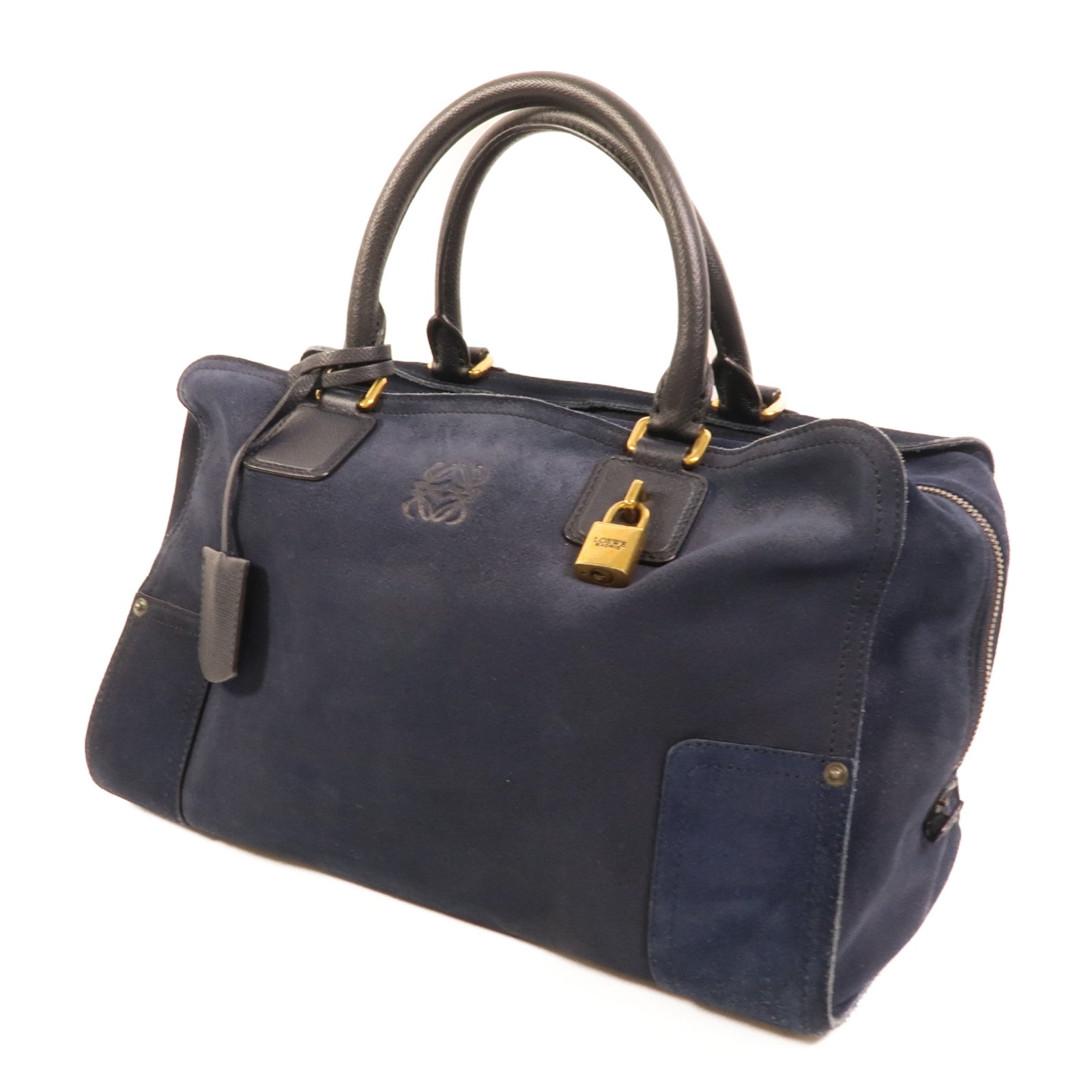 LOEWE 麂皮皮革Amazona手挽袋