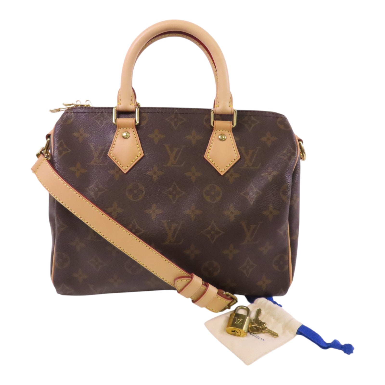 LOUIS VUITTON Monogram Speedy 25金扣手挽肩背兩用袋