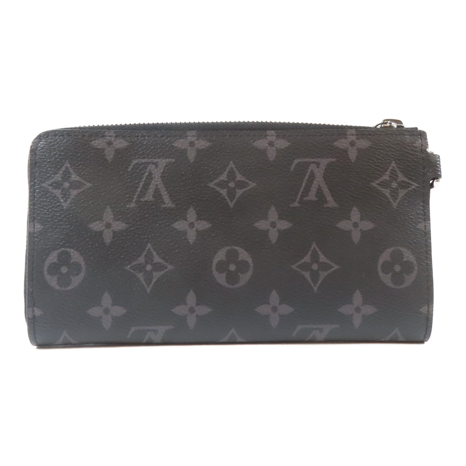 LOUIS VUITTON 【激減優惠】Monogram Eclipse Zippy Dragonne銀扣長錢包黑色