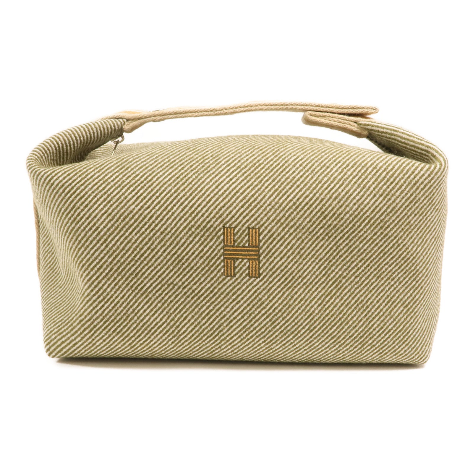 HERMES 帆布Bride a Brac銀扣手挽袋