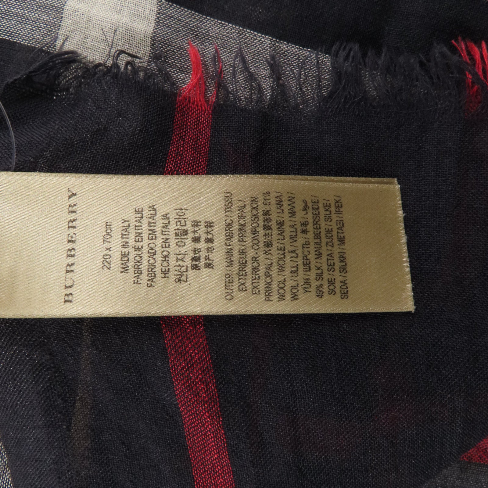 BURBERRY 絲質/羊毛Scarf絲巾