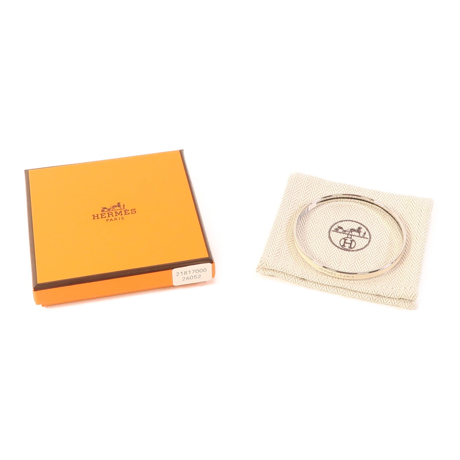 HERMES 金屬/琺瑯Uni Bangle手鐲Creme