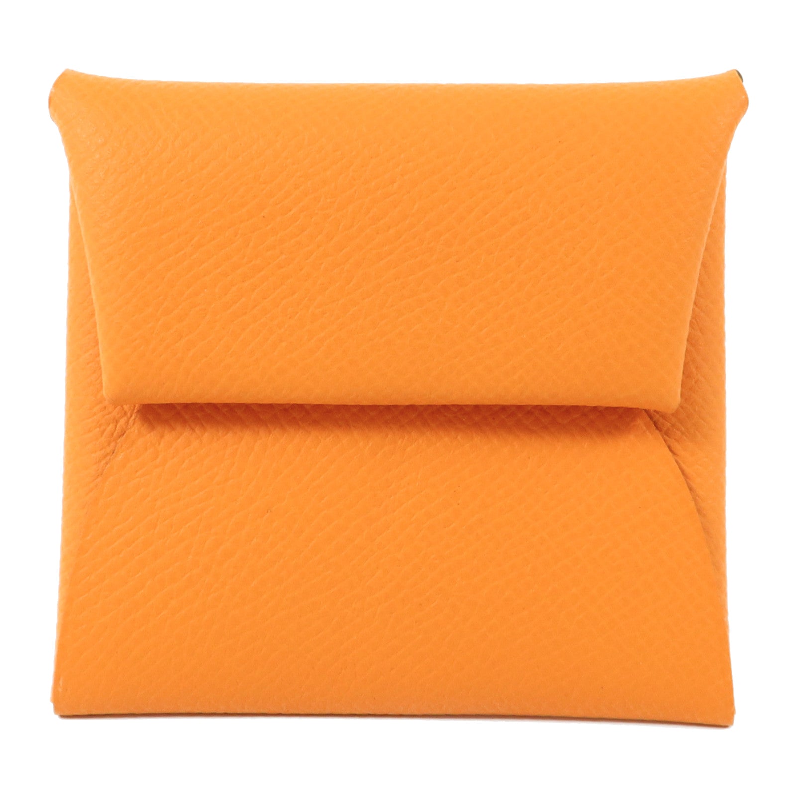 HERMES Epsom皮革Bastia零錢包Orange