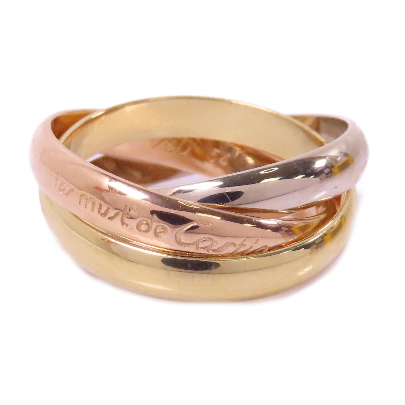 CARTIER 18K黃金/白金/玫瑰金Trinity Ring戒指Cartier#54/US#6.75