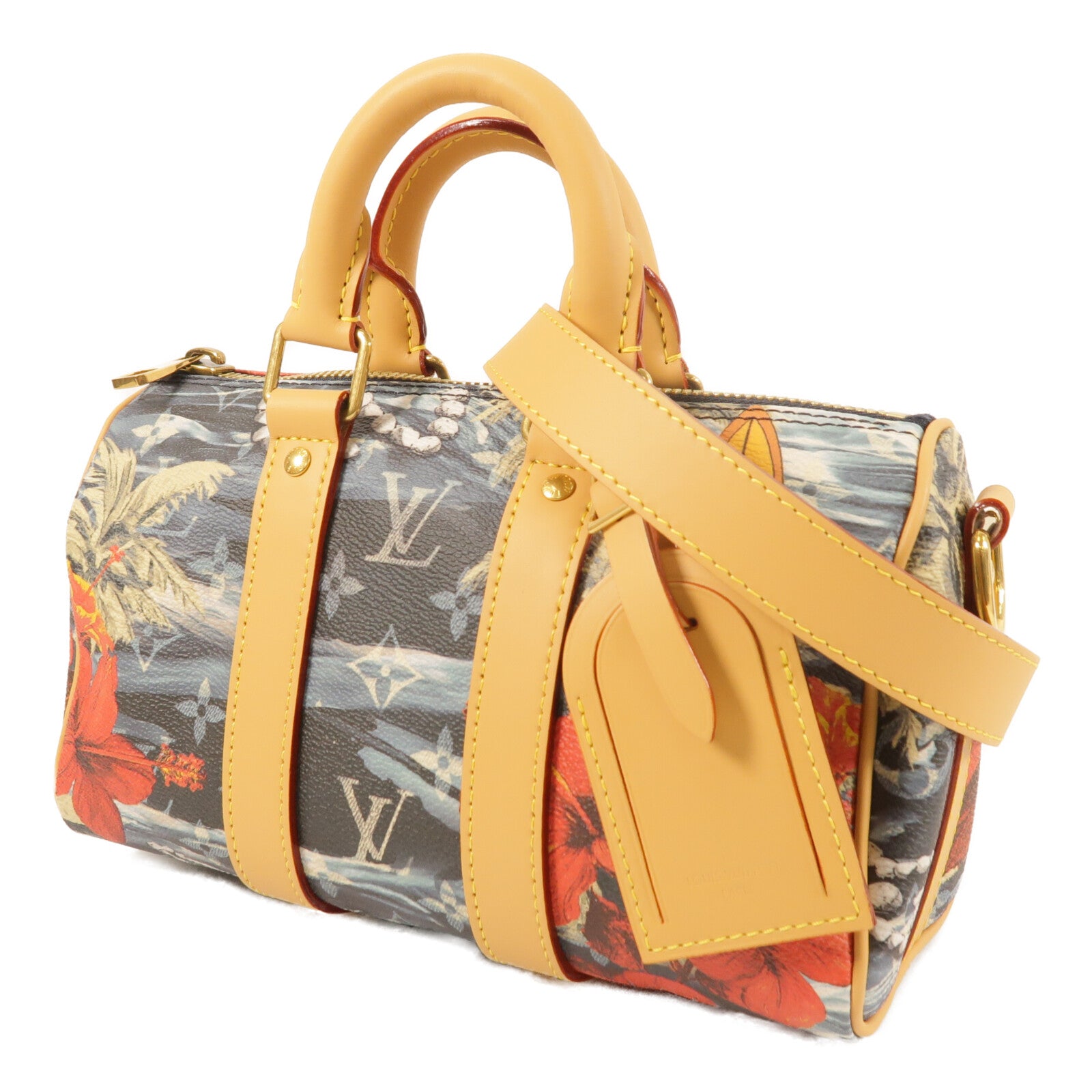 LOUIS VUITTON Surfing Monogram Keepall Bandouliere 25金扣手挽肩背兩用袋