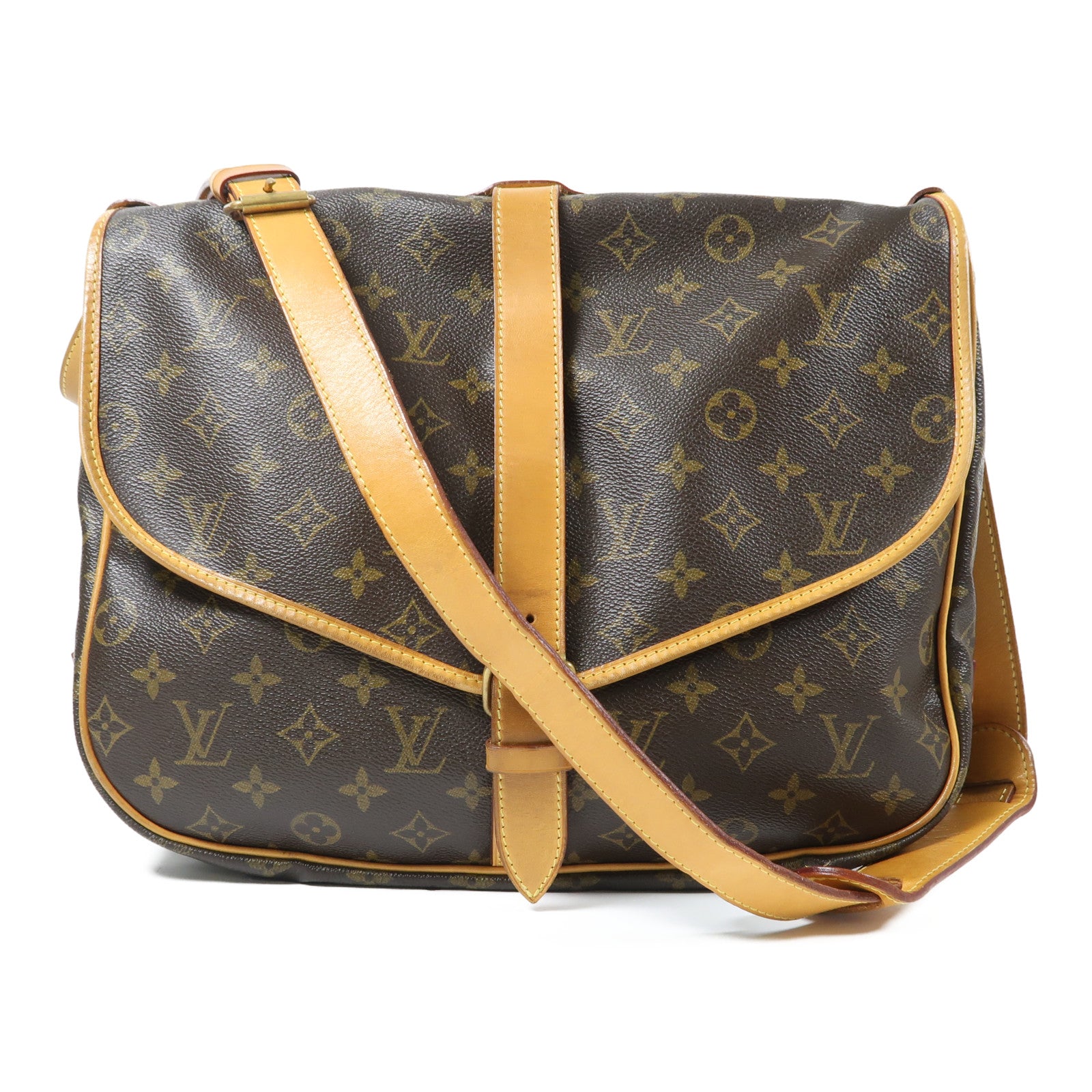 LOUIS VUITTON Monogram Saumur 35金扣肩背袋