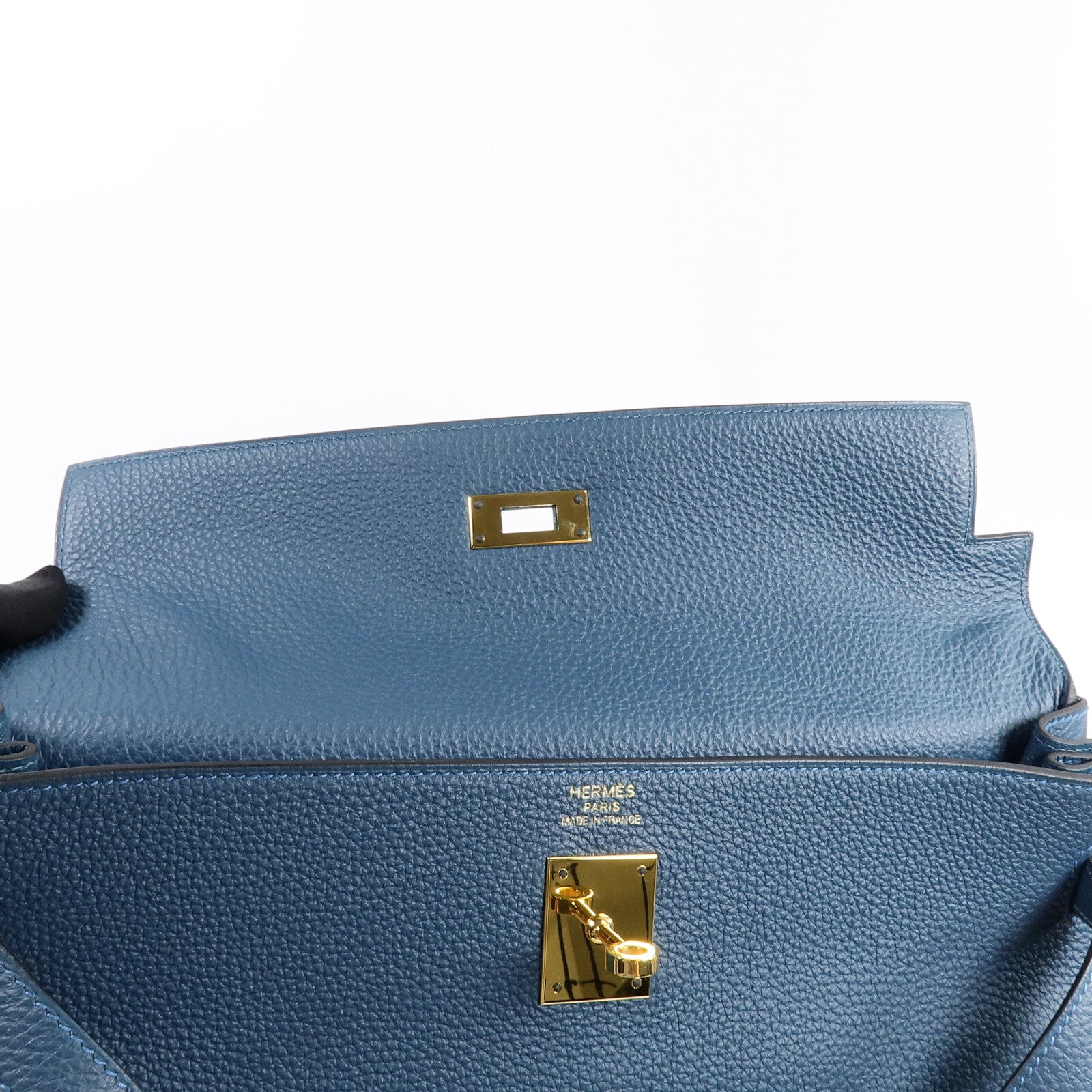 HERMES Togo皮革Kelly 35手挽肩背兩用袋Vert Bosphore