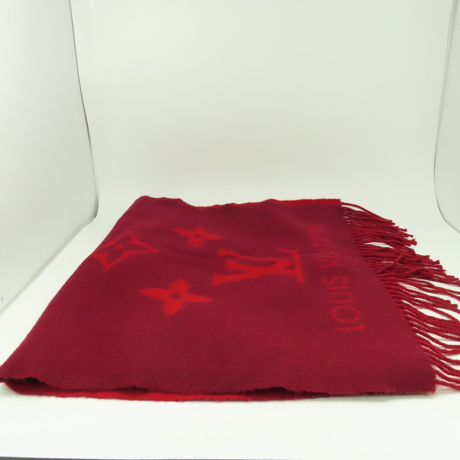 LOUIS VUITTON 【激減優惠】羊絨Reykjavik Scarf圍巾酒紅色
