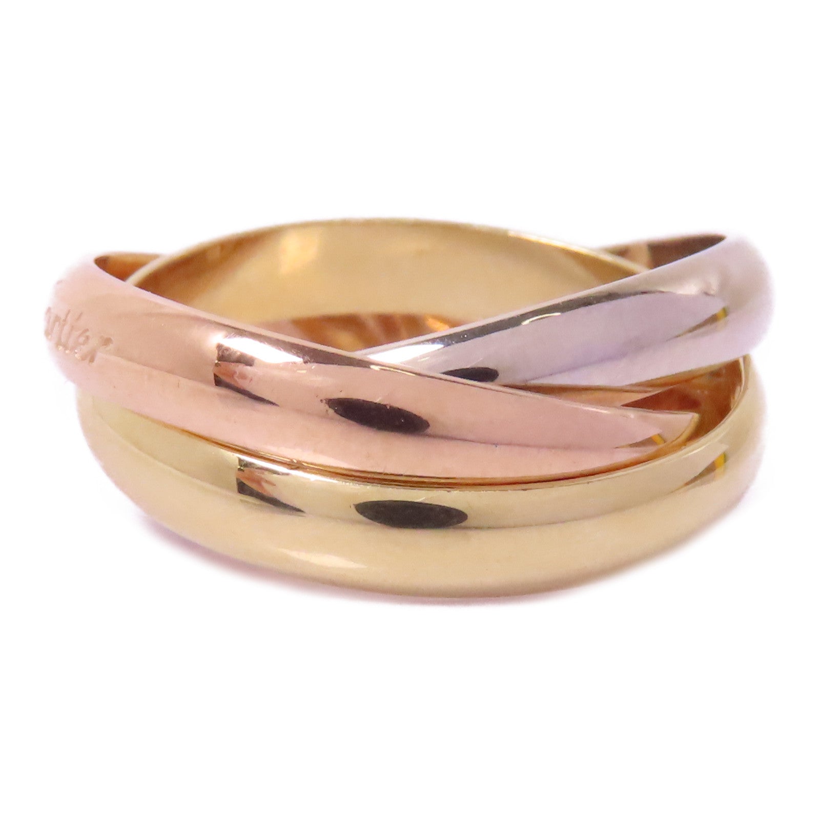 CARTIER 18K黃金/白金/玫瑰金Trinity Ring戒指Cartier#54/US#6.75
