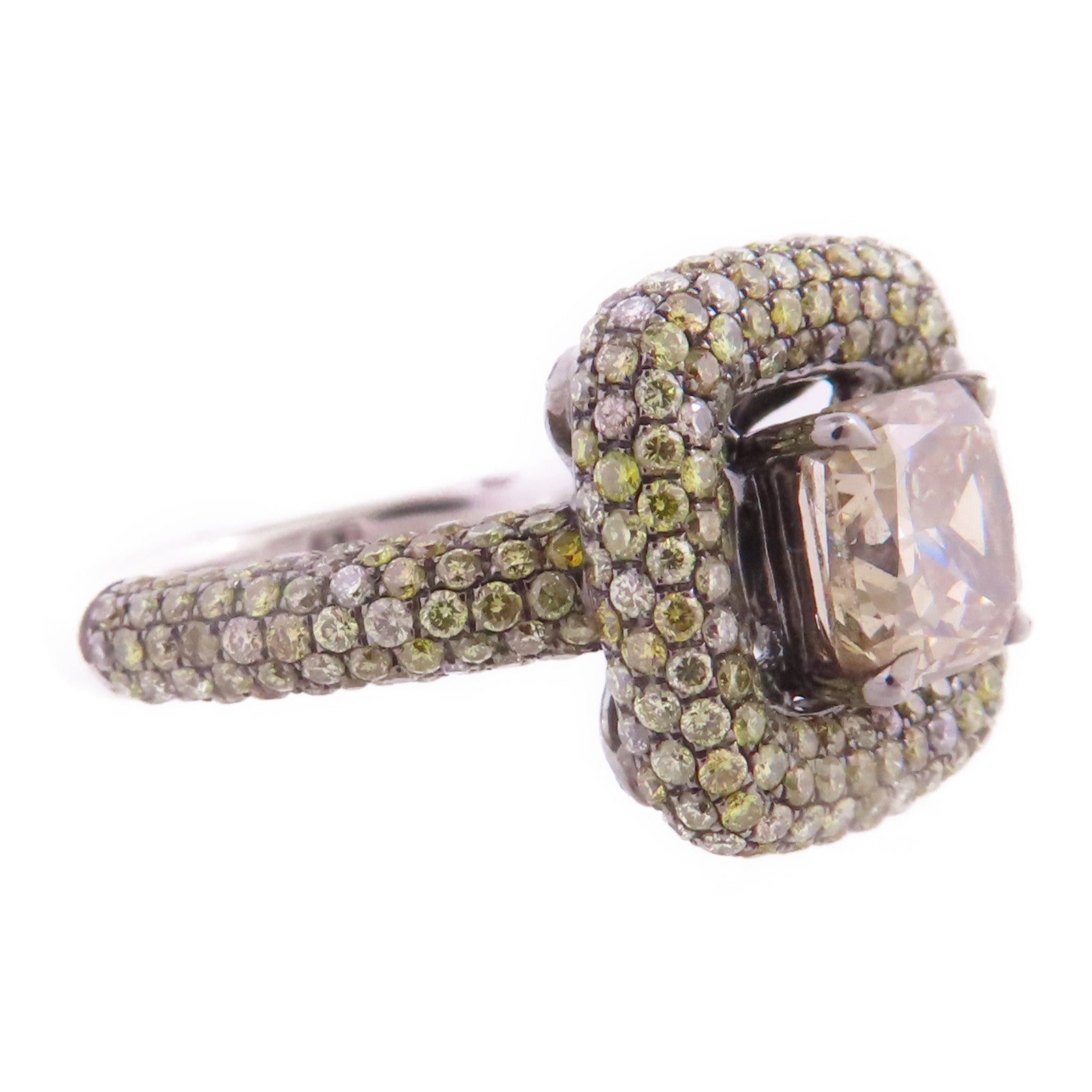 JEWELRY 【激減優惠】18K白金/黃鑽石Brown Diamond Ring戒指US#5.25