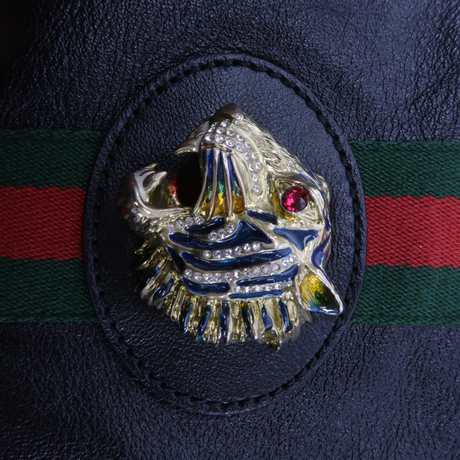 GUCCI 牛皮皮革Rajah Tote鏈帶手挽袋