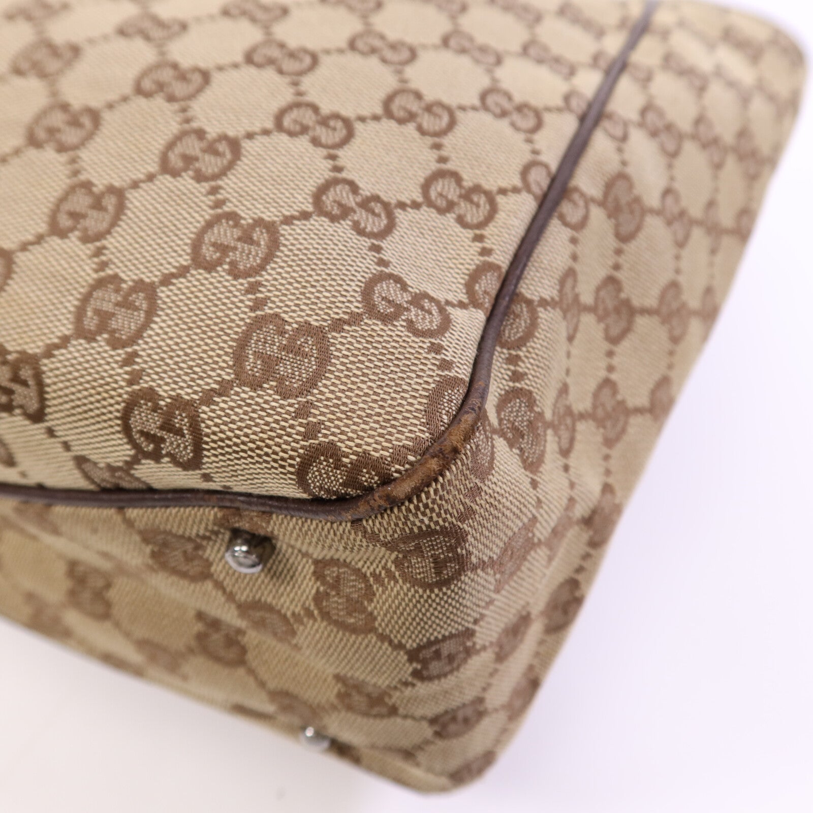 GUCCI 帆布Shoulder Bag銀扣肩背袋