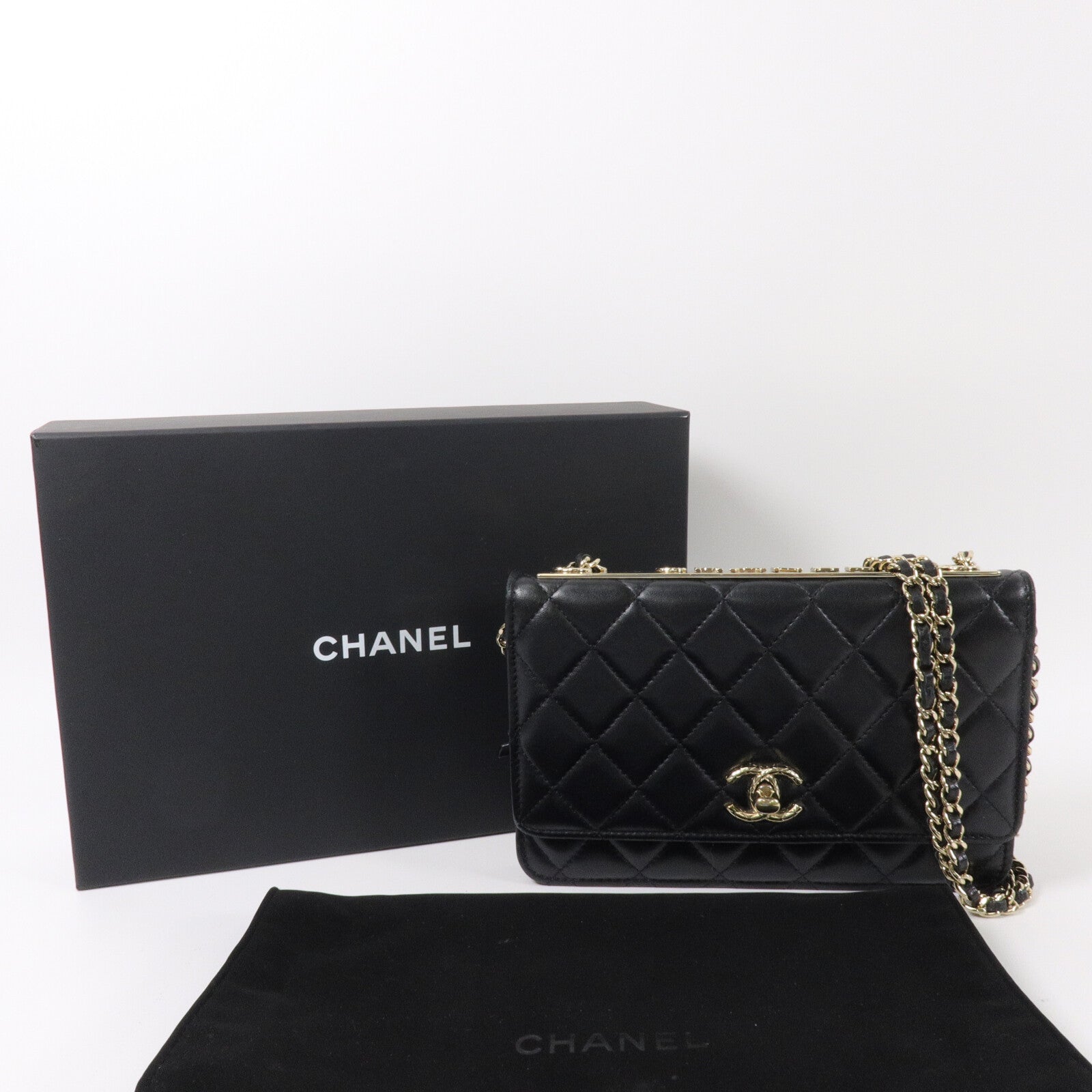 CHANEL 羊皮皮革WOC Wallet On Chain鏈帶肩背袋
