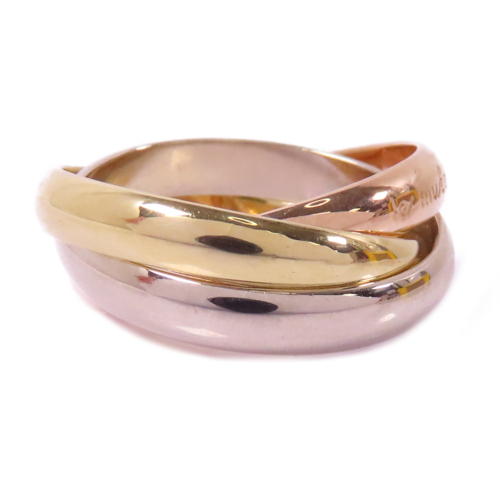 CARTIER 18K黃金/白金/玫瑰金Trinity Ring戒指Cartier#54/US#6.75