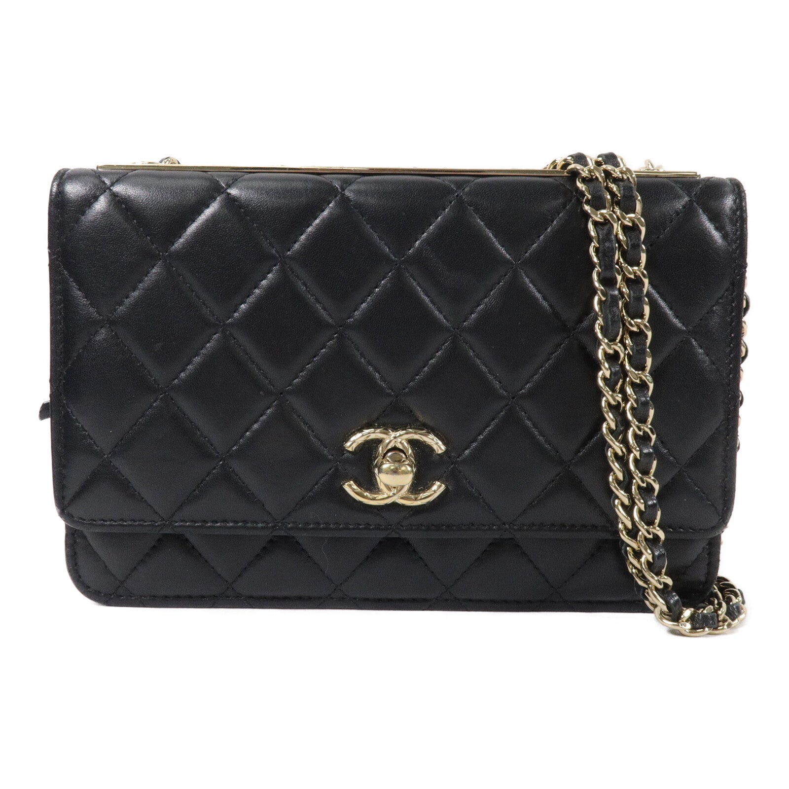CHANEL 羊皮皮革WOC Wallet On Chain鏈帶肩背袋