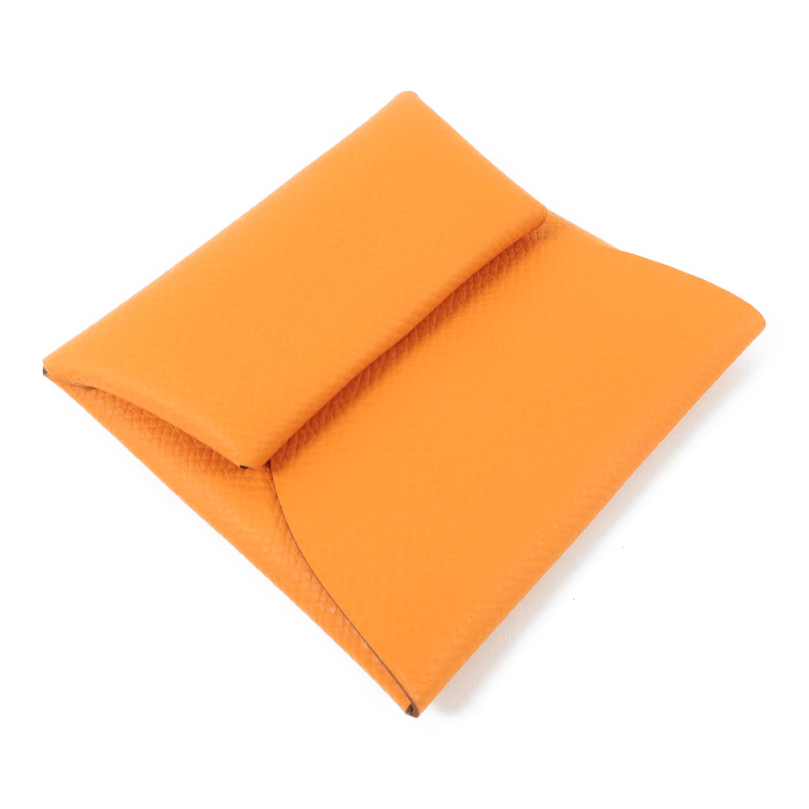 HERMES Epsom皮革Bastia零錢包Orange