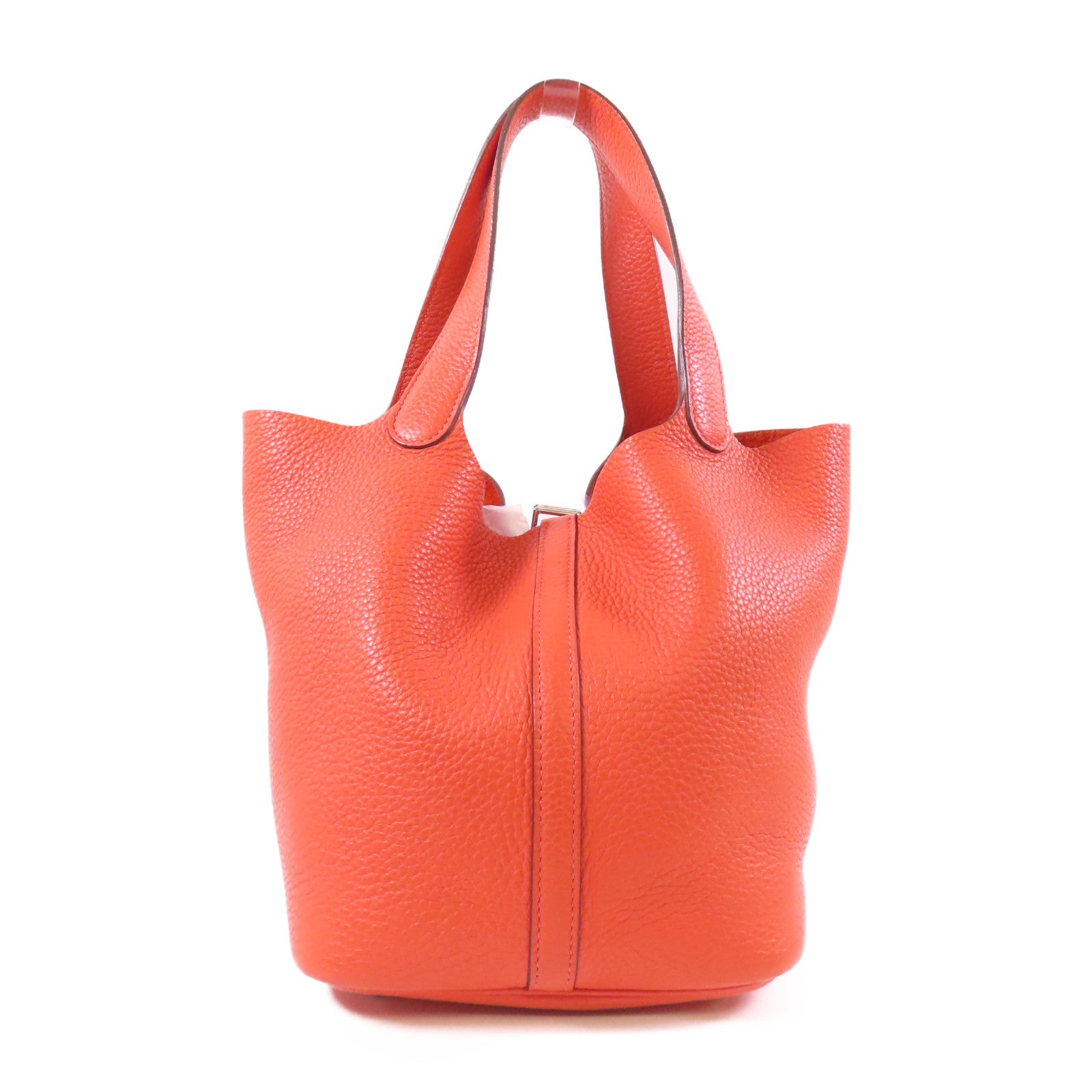 HERMES Clemence皮革Picotin MM銀扣手挽袋Bougainvillier