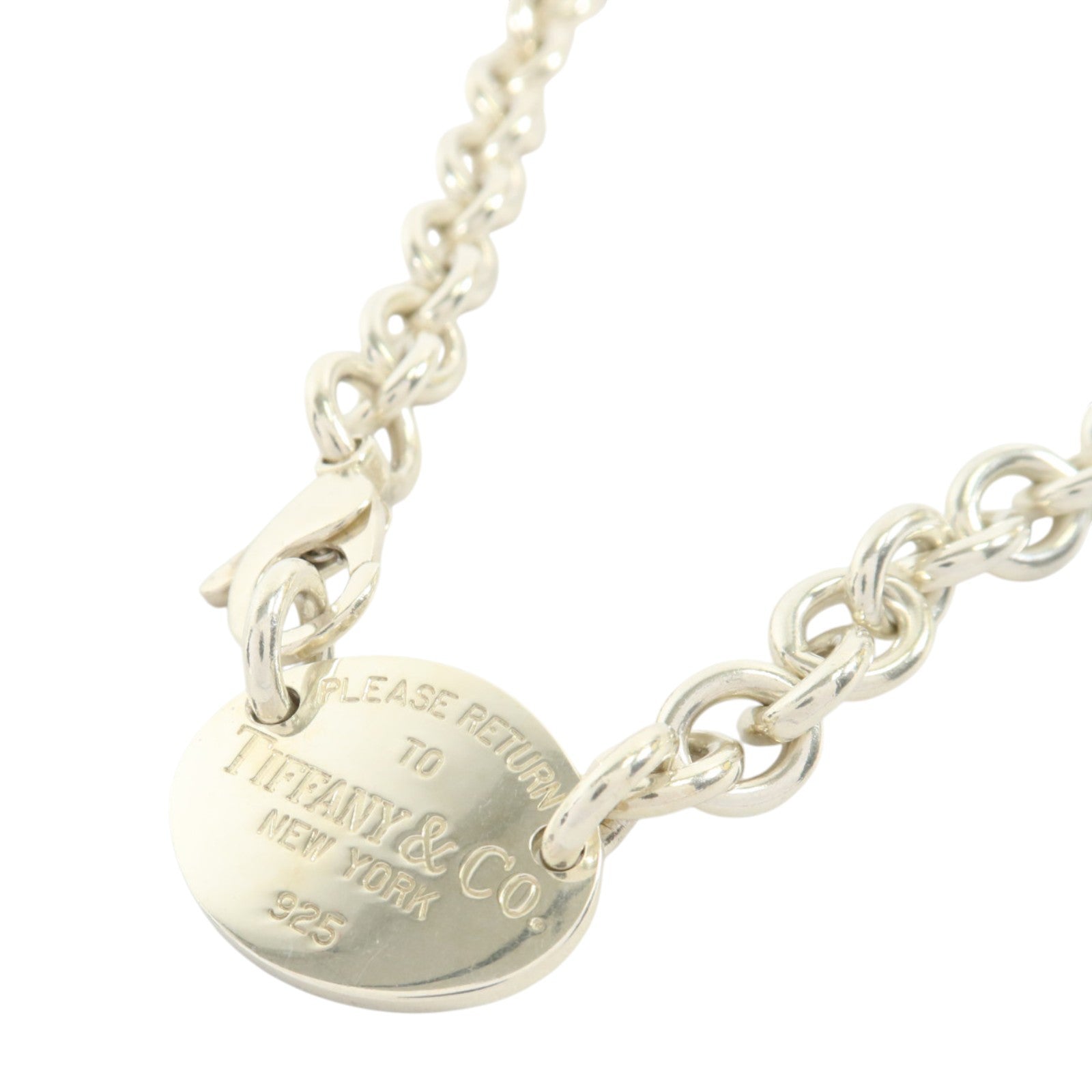 TIFFANY＆CO 925純銀Return to Oval Tag項鏈