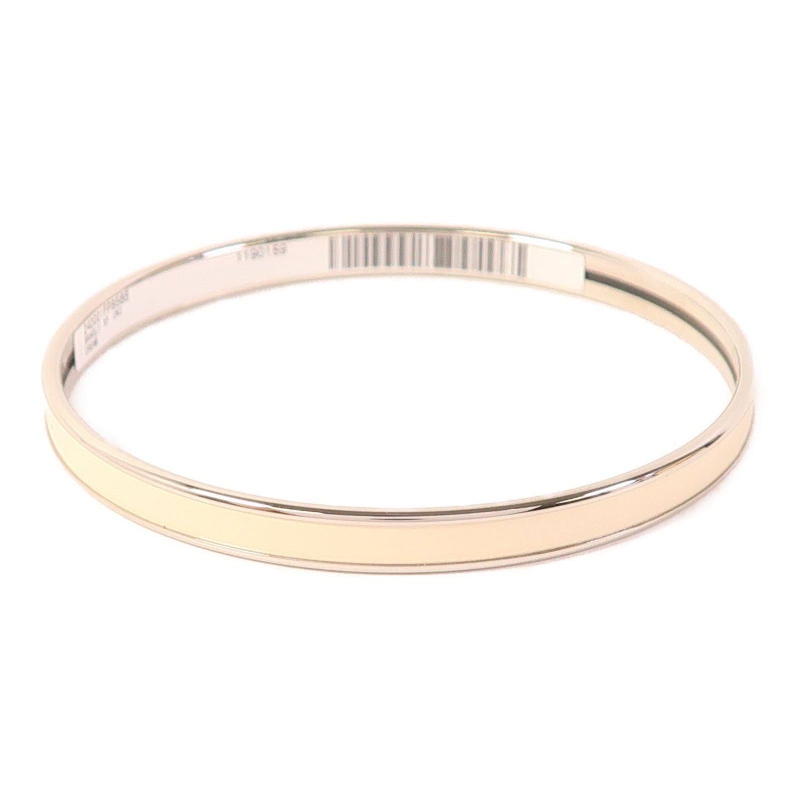 HERMES 金屬/琺瑯Uni Bangle手鐲Creme