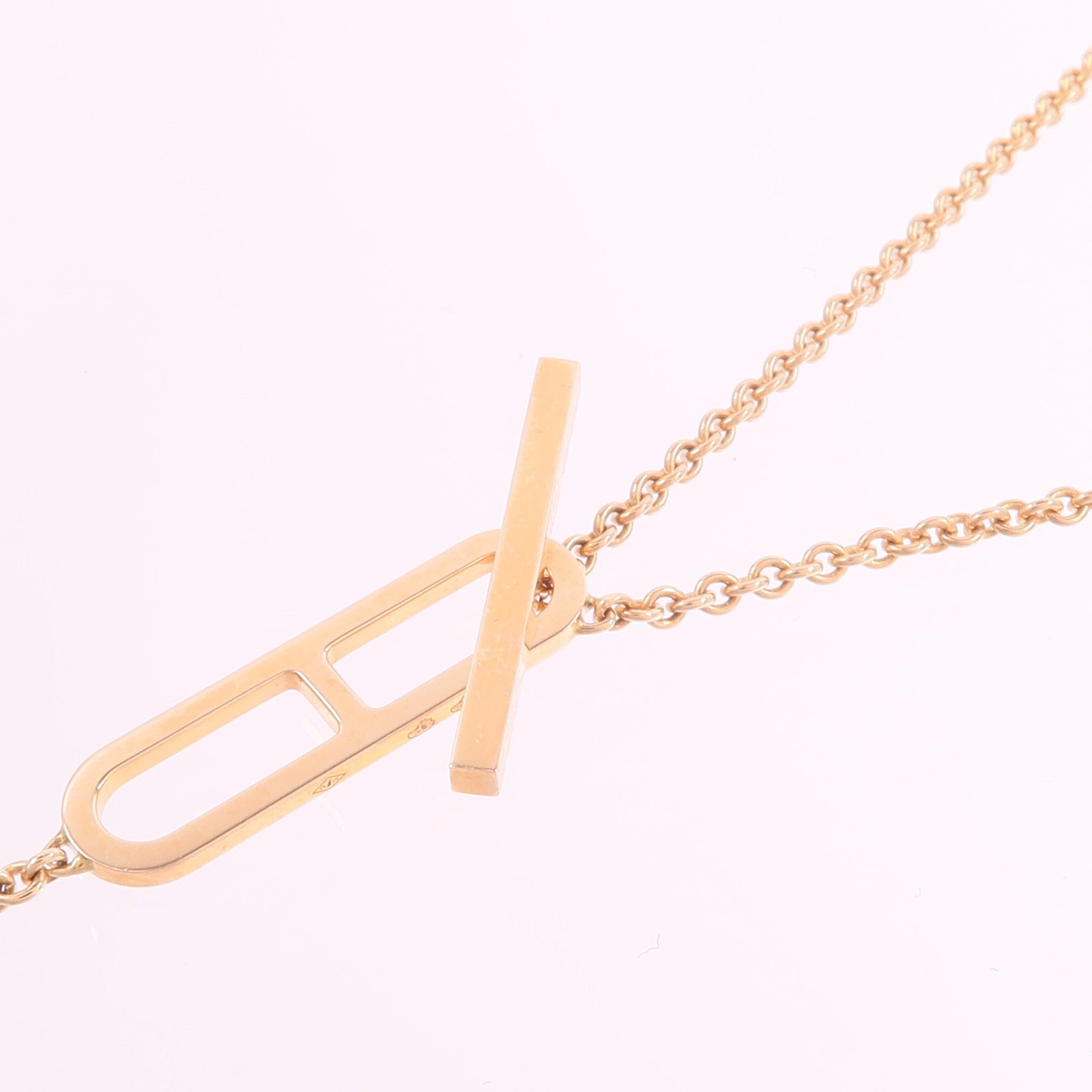 HERMES 18K玫瑰金Chaine d'ancre Necklace項鍊