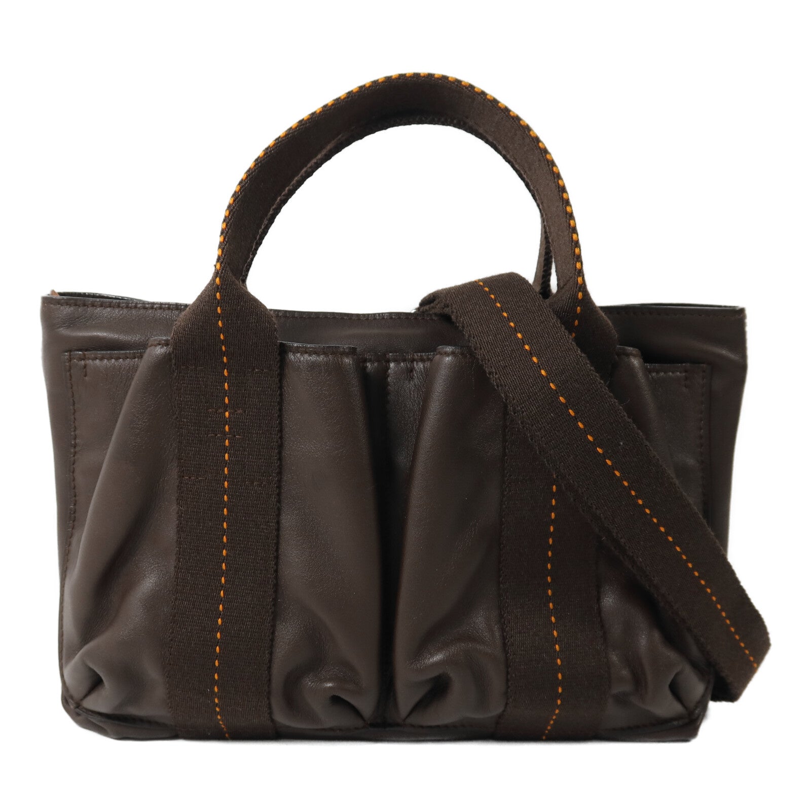 HERMES Derma皮革Caravan Horizontal PM手挽肩背兩用袋Brown