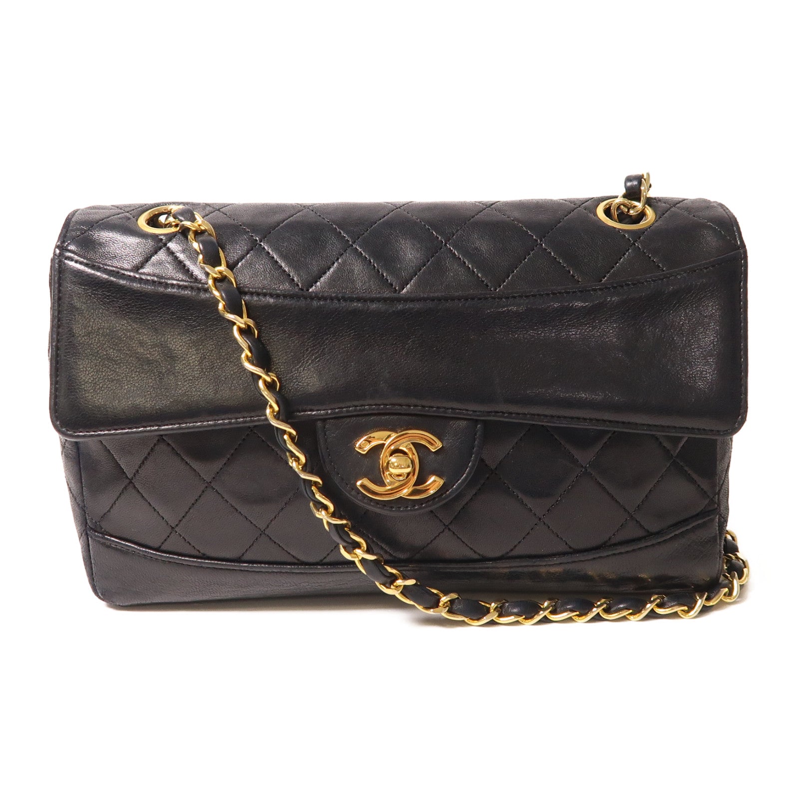 CHANEL 羊皮皮革Chain Shoulder金扣肩背袋
