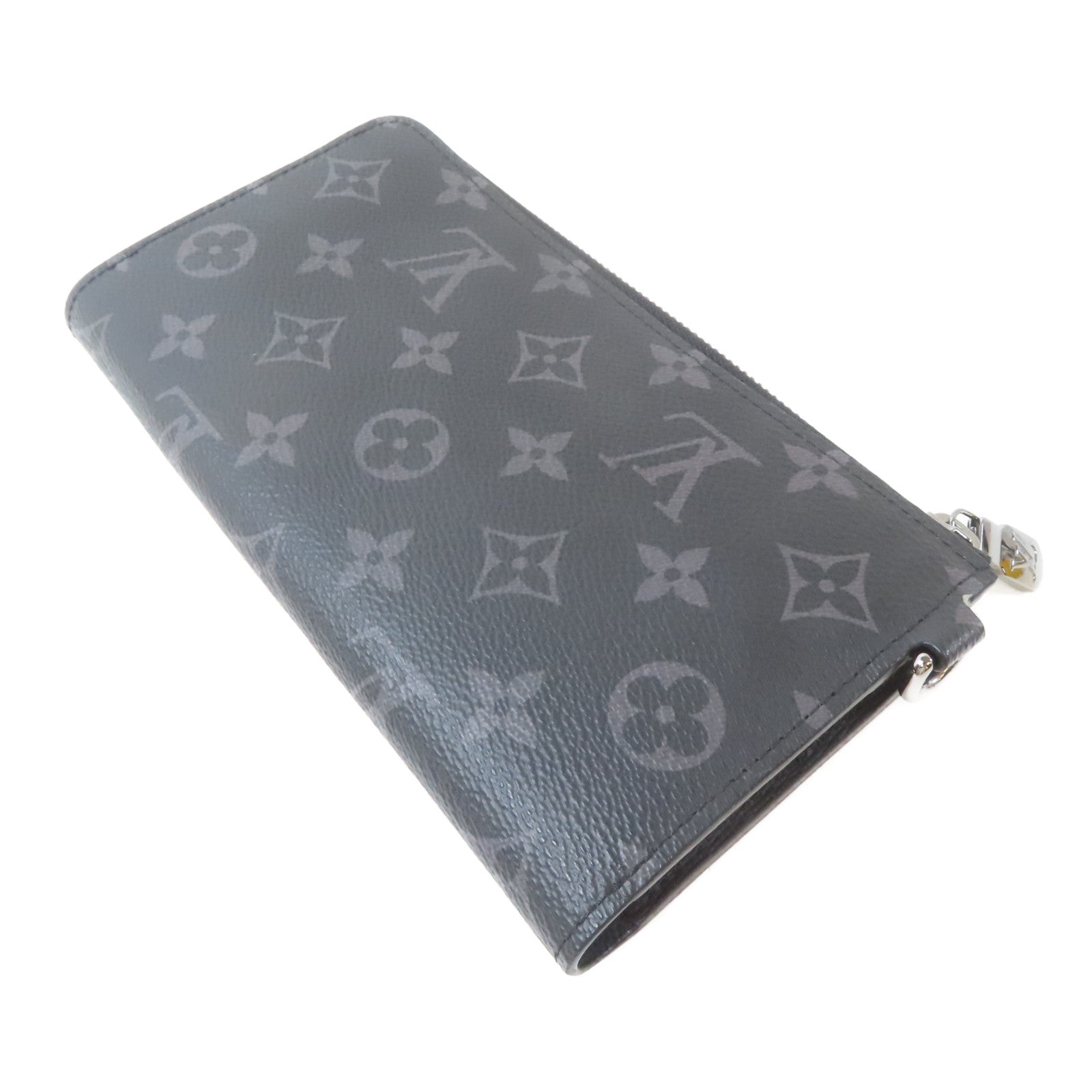 LOUIS VUITTON 【激減優惠】Monogram Eclipse Zippy Dragonne銀扣長錢包黑色