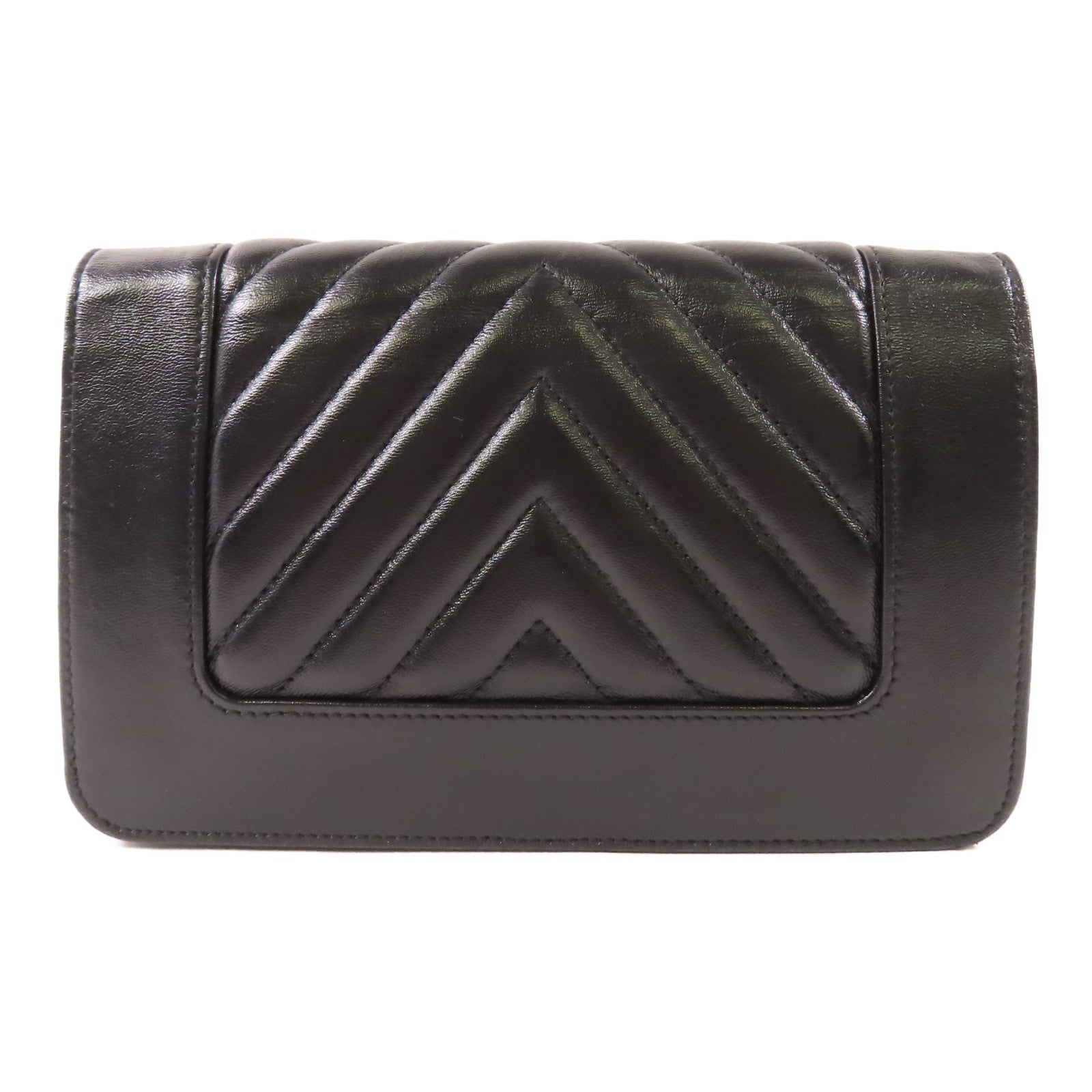 CHANEL 【激減優惠】羊皮皮革WOC Wallet On Chain銀扣鏈帶肩背袋