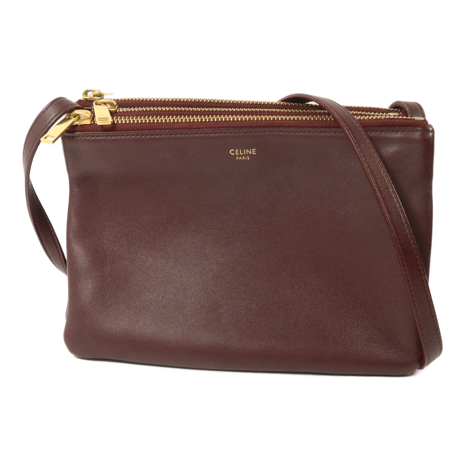 CELINE 羊皮皮革Trio肩背袋