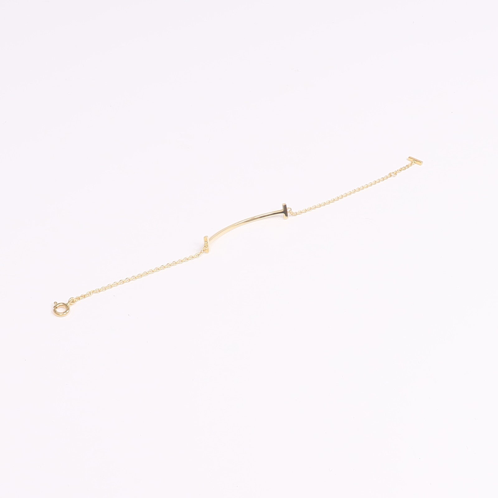 TIFFANY＆CO 18K黃金T Smile Bracelet手鏈