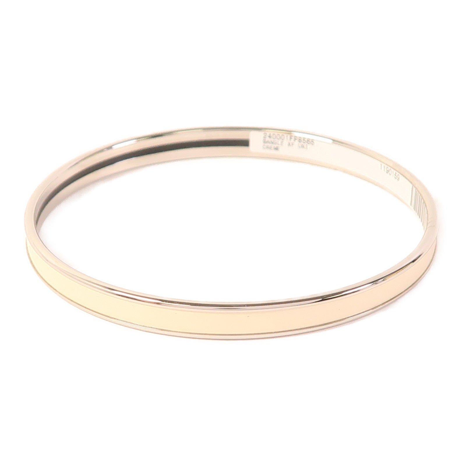 HERMES 金屬/琺瑯Uni Bangle手鐲Creme