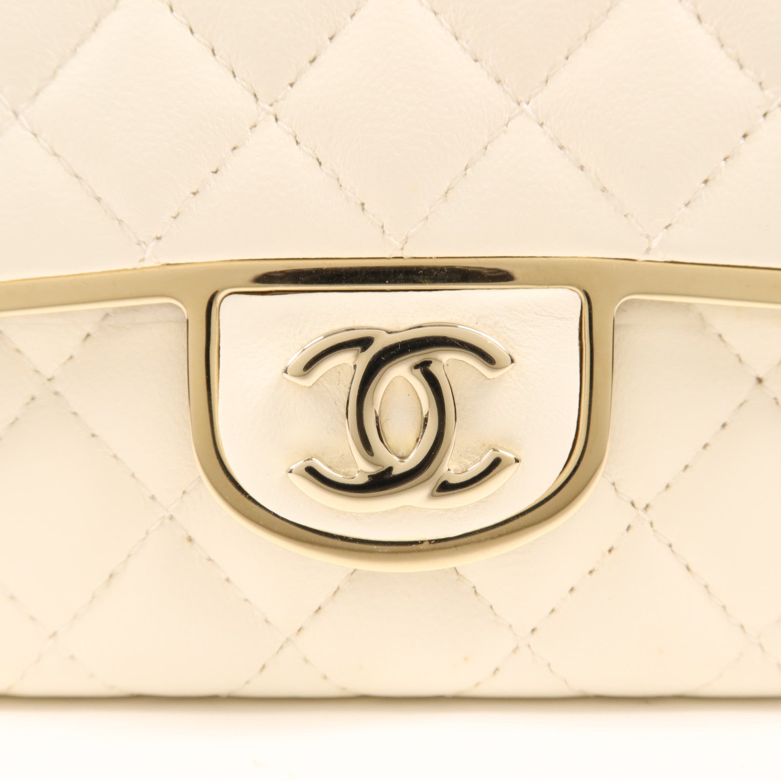 CHANEL 羊皮皮革Evening Bag金扣鏈帶肩背袋